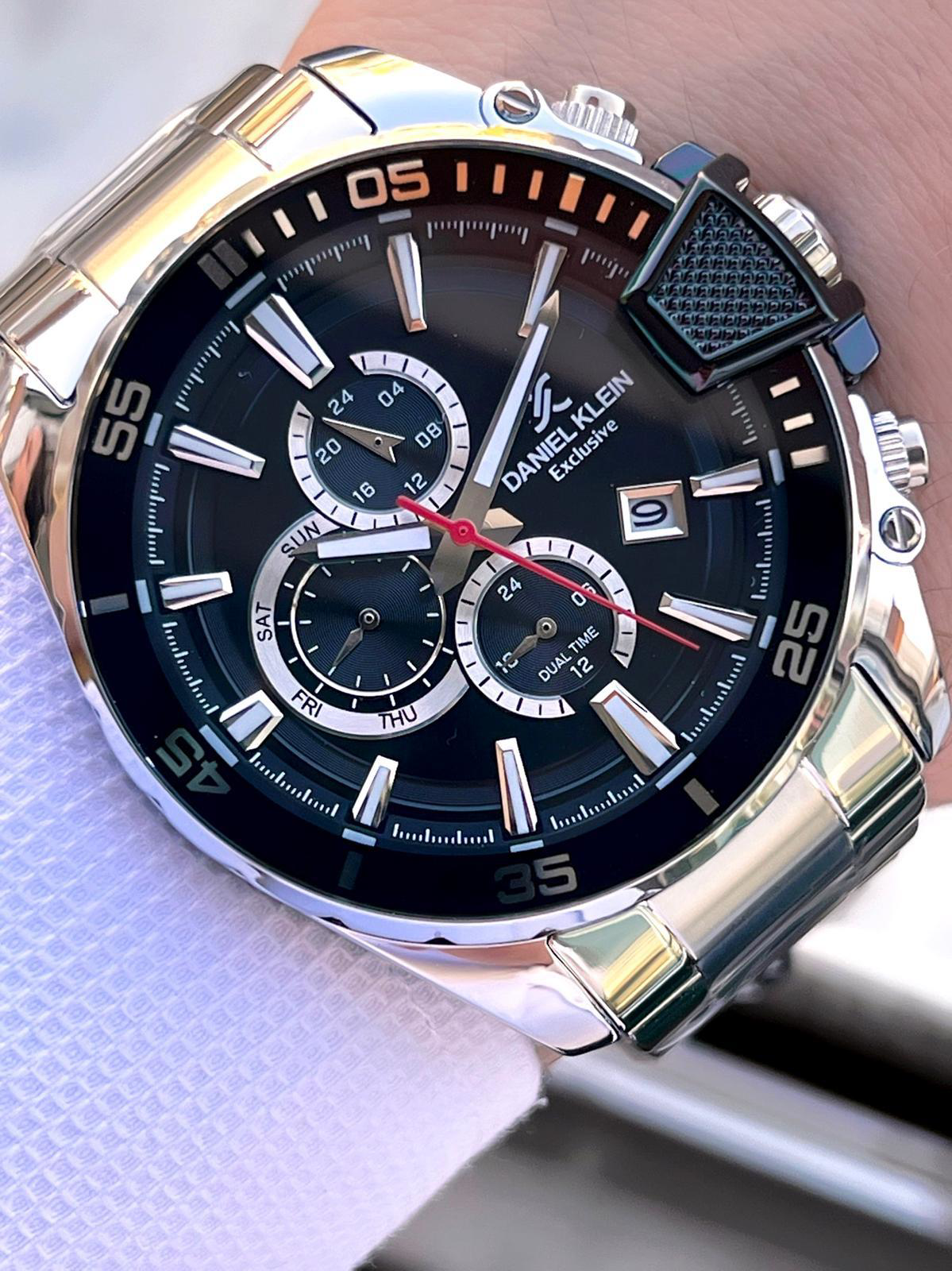 Daniel Klein Çelik Kordon Kronometreli Kadran Tasarımı 3 Atm Suya