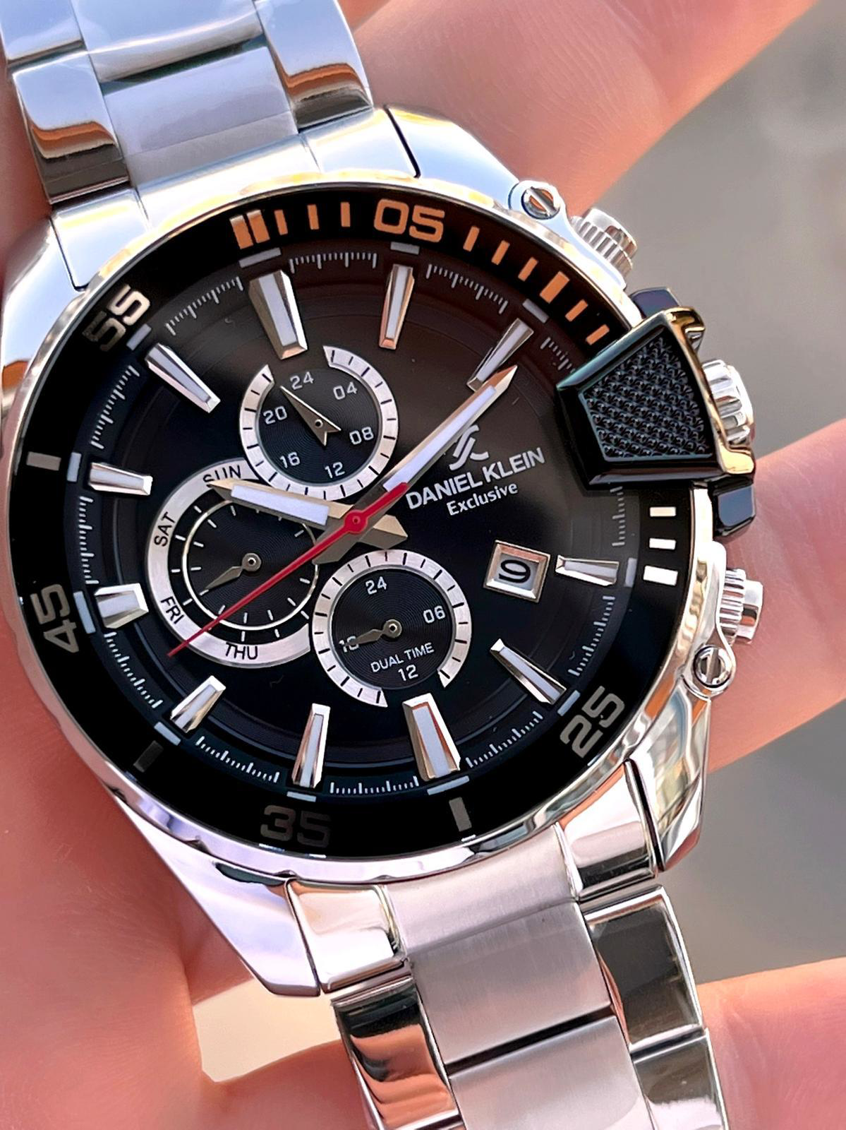 Daniel Klein Çelik Kordon Kronometreli Kadran Tasarımı 3 Atm Suya