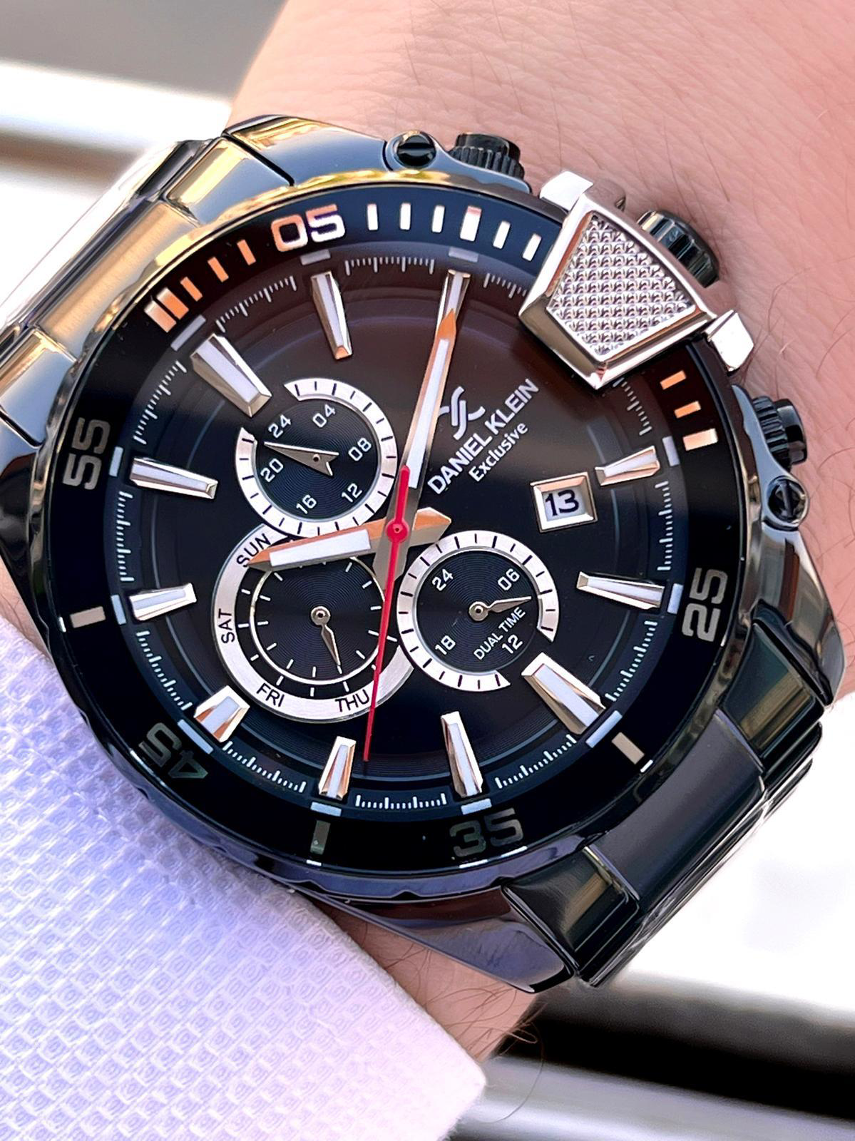 Daniel Klein Çelik Kordon Kronometreli Kadran Tasarımı 5 Atm Suya