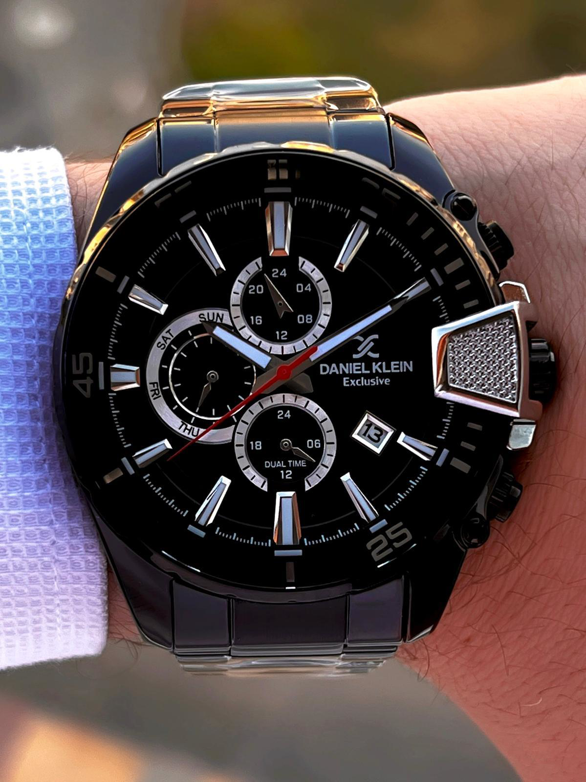 Daniel Klein Çelik Kordon Kronometreli Kadran Tasarımı 5 Atm Suya