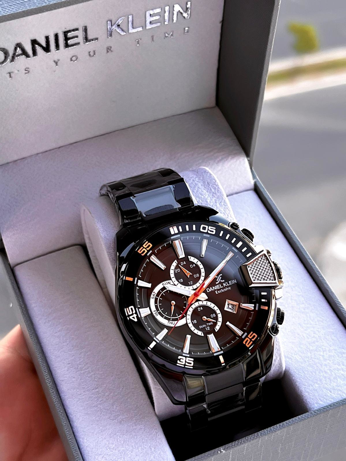 Daniel Klein Çelik Kordon Kronometreli Kadran Tasarımı 5 Atm Suya