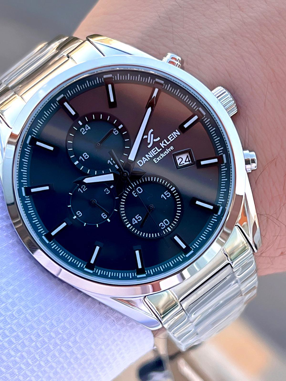 Daniel Klein Çelik Kordon Kronometreli Kadran Tasarımı 3 Atm Suya