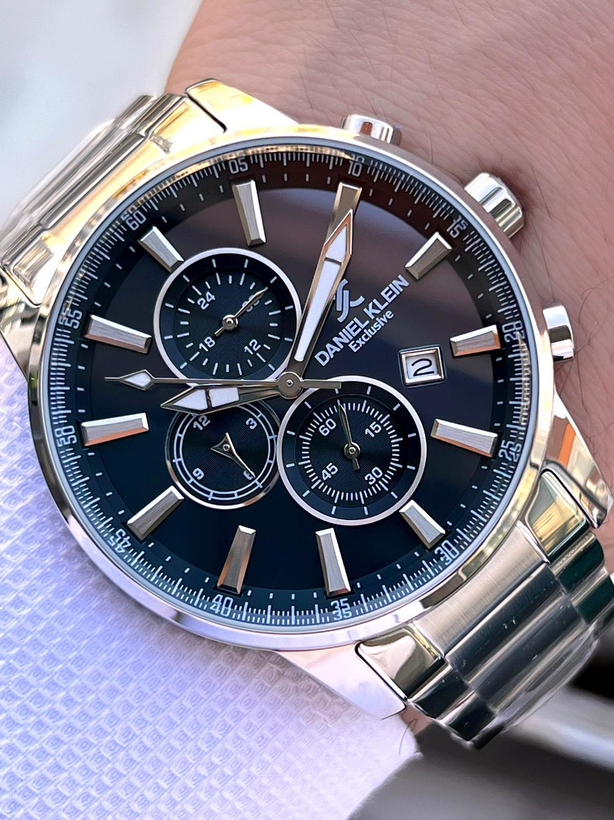 Daniel Klein Çelik Kordon Kronometreli Kadran Tasarımı 3 Atm Suya