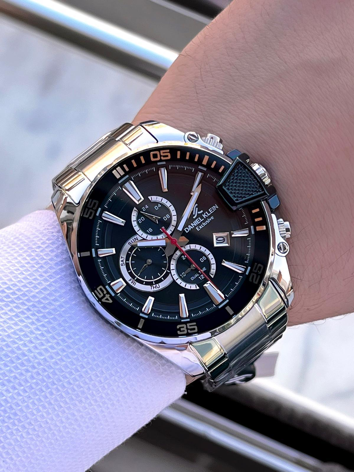 Daniel Klein Çelik Kordon Kronometreli Kadran Tasarımı 3 Atm Suya