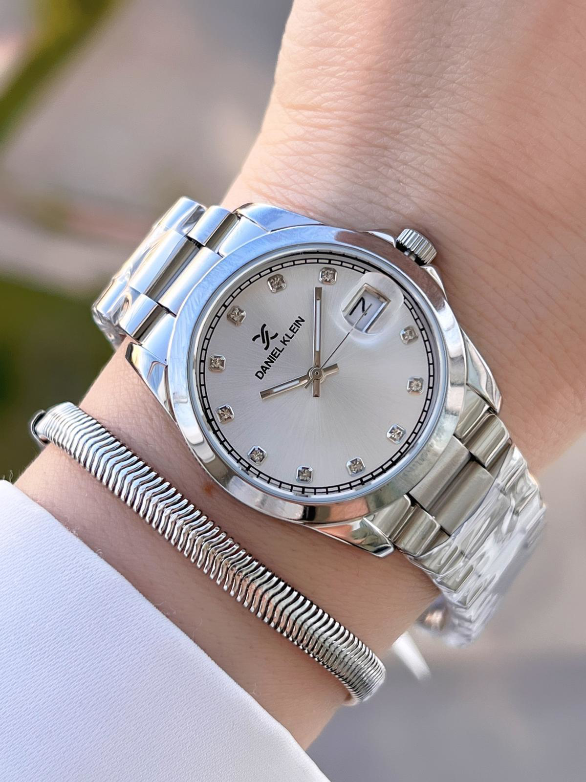 Daniel Klein Taşlı Ve Takvimli Kadran Çelik Kordon 2 Yıl Garantil