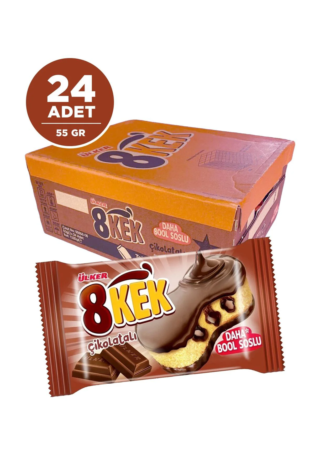Dankek 8 Kek 55 Gr Çikolatalı 24 Lü Kutu