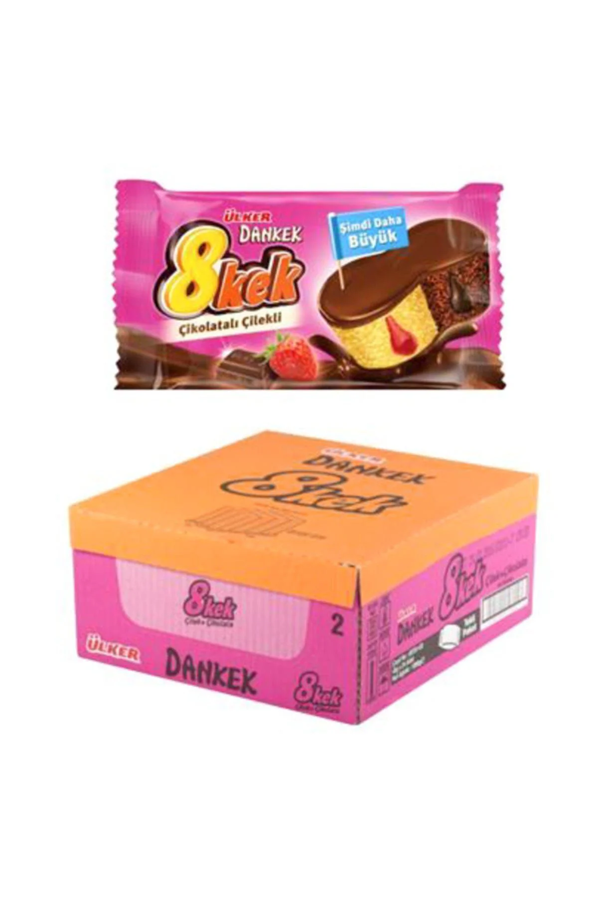Dankek 8 Kek Çilekli Bisküvi 55 gr x 24 adet