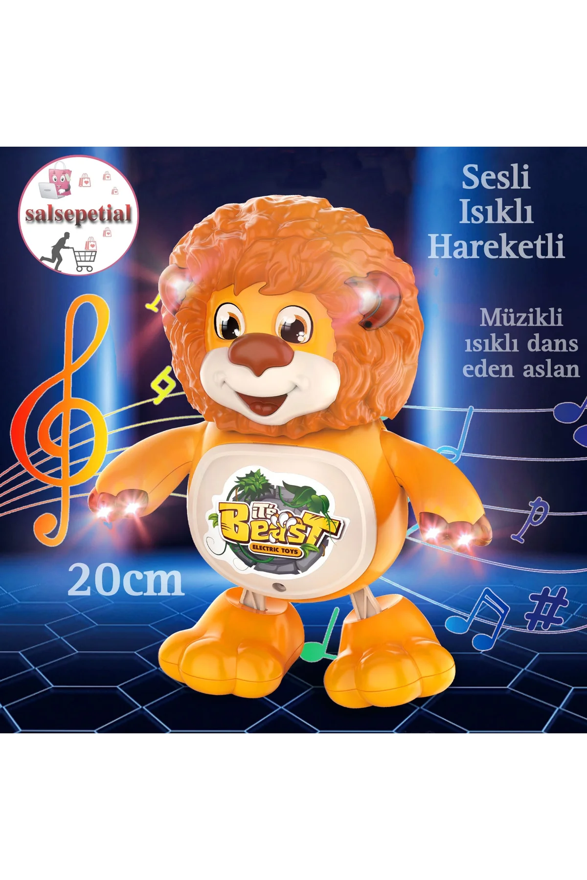 Dans Eden Sevimli Aslan Sesli Işıklı Hareketli Müzikli Eğitici Oy