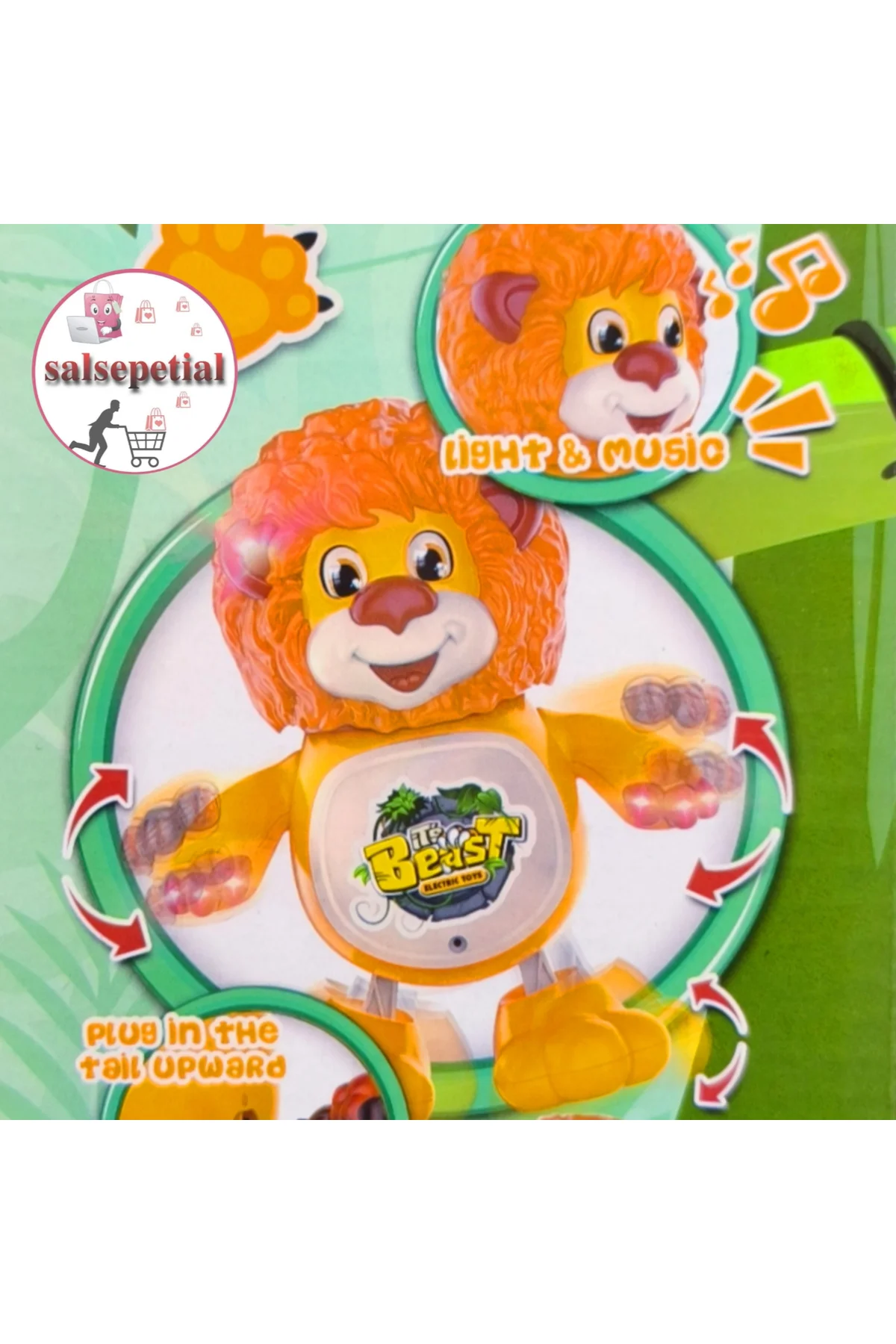 Dans Eden Sevimli Aslan Sesli Işıklı Hareketli Müzikli Eğitici Oy