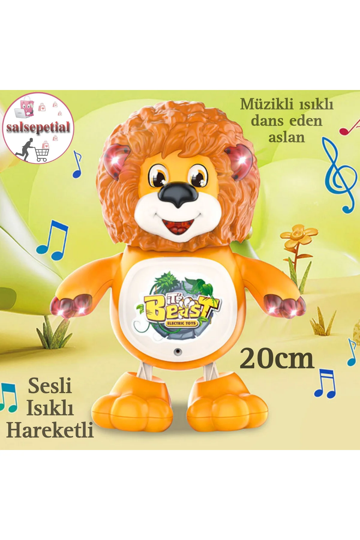 Dans Eden Sevimli Aslan Sesli Işıklı Hareketli Müzikli Eğitici Oy