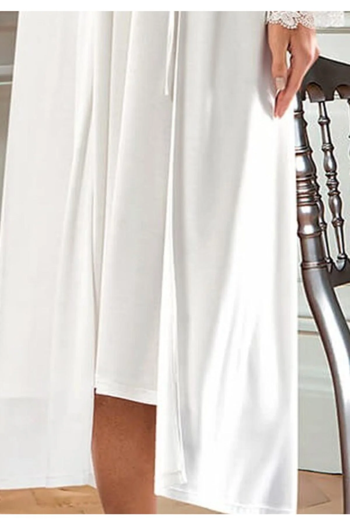 Dantel Detay Modal Lohusa Gecelik Sabahlık Takımı 2360