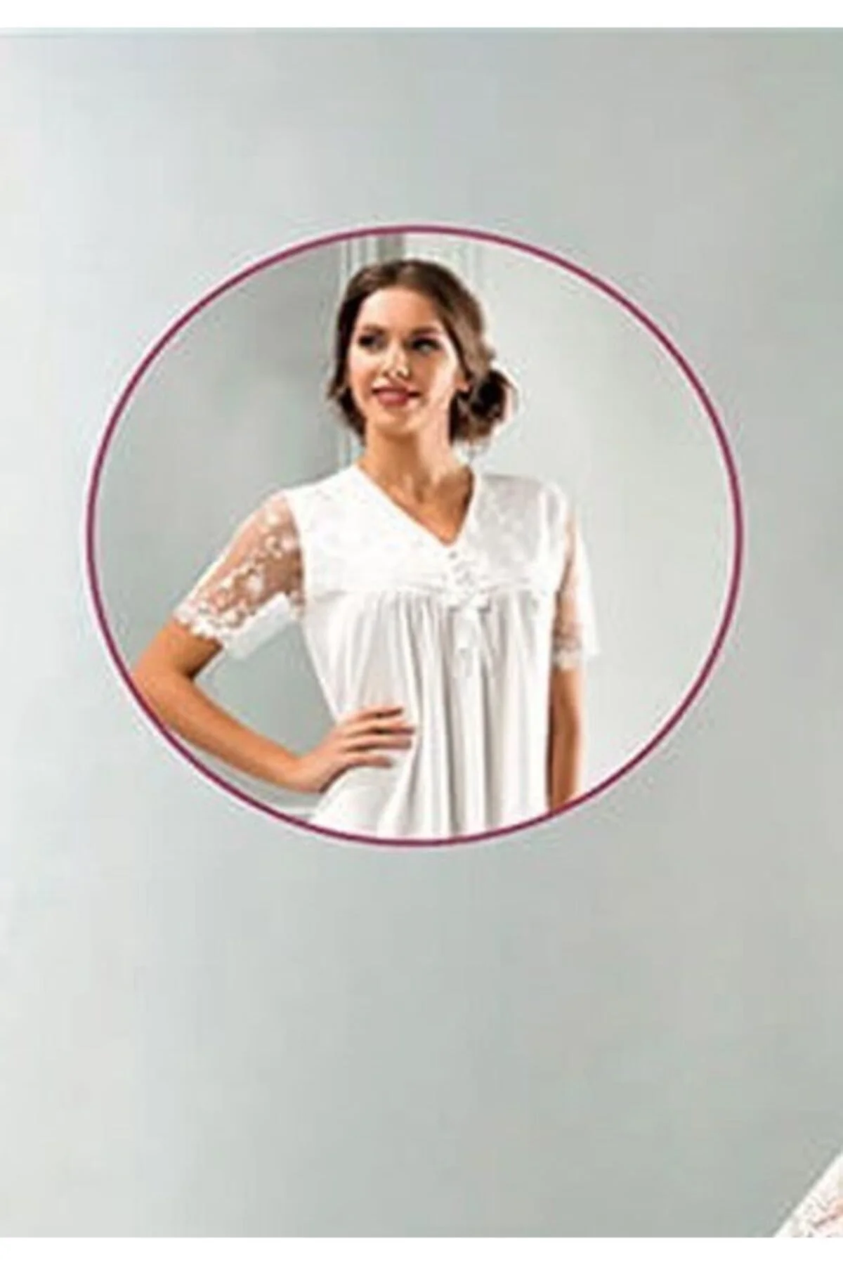 Dantel Detay Modal Lohusa Gecelik Sabahlık Takımı 2360