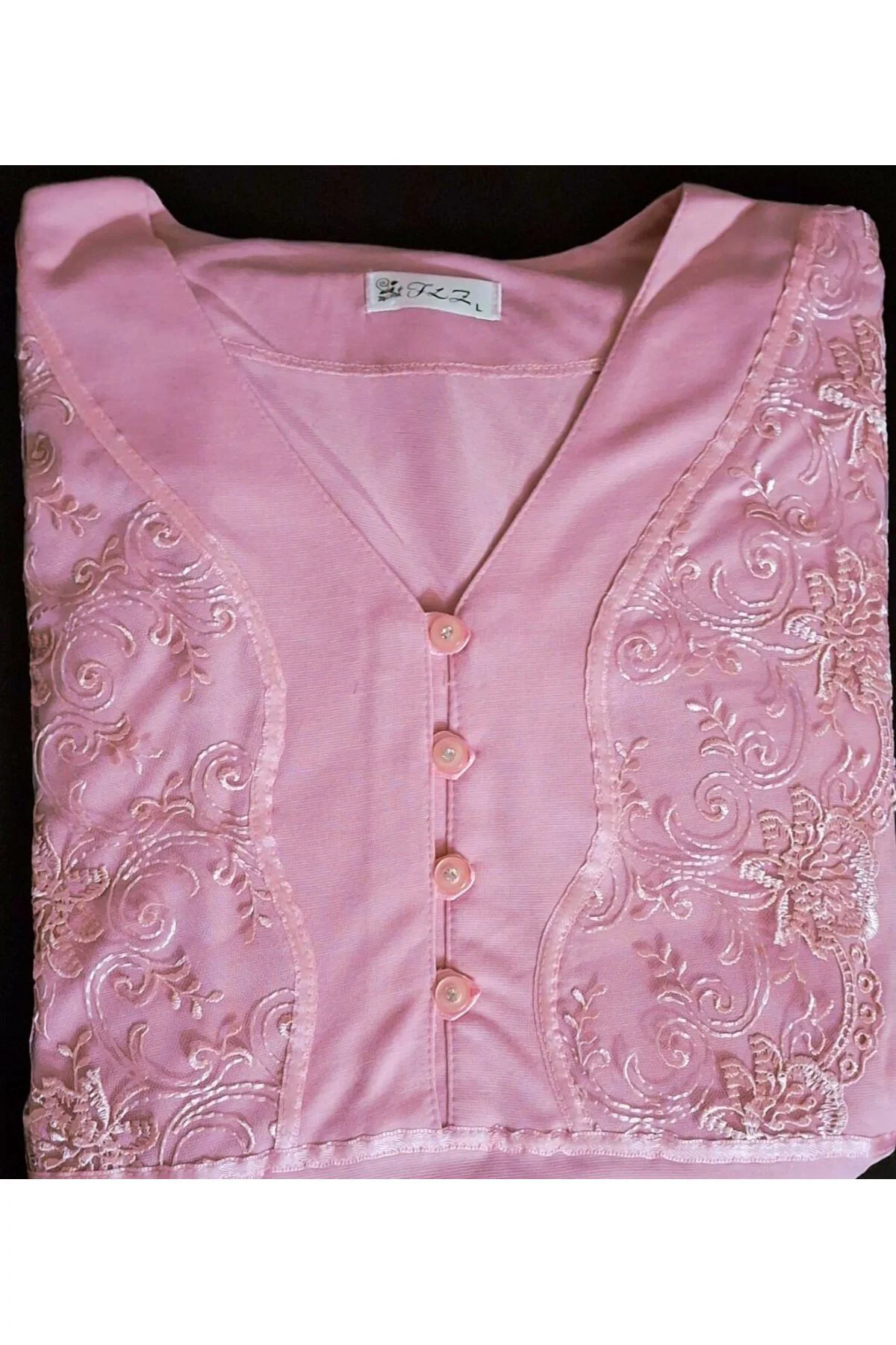 Dantel Detaylı Kısa Kol Kadın Pijama Takımı Ekru