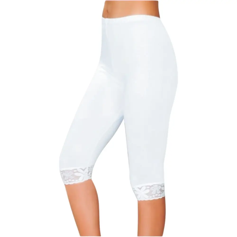 Dantel Detaylı Kısa Kadın Tayt