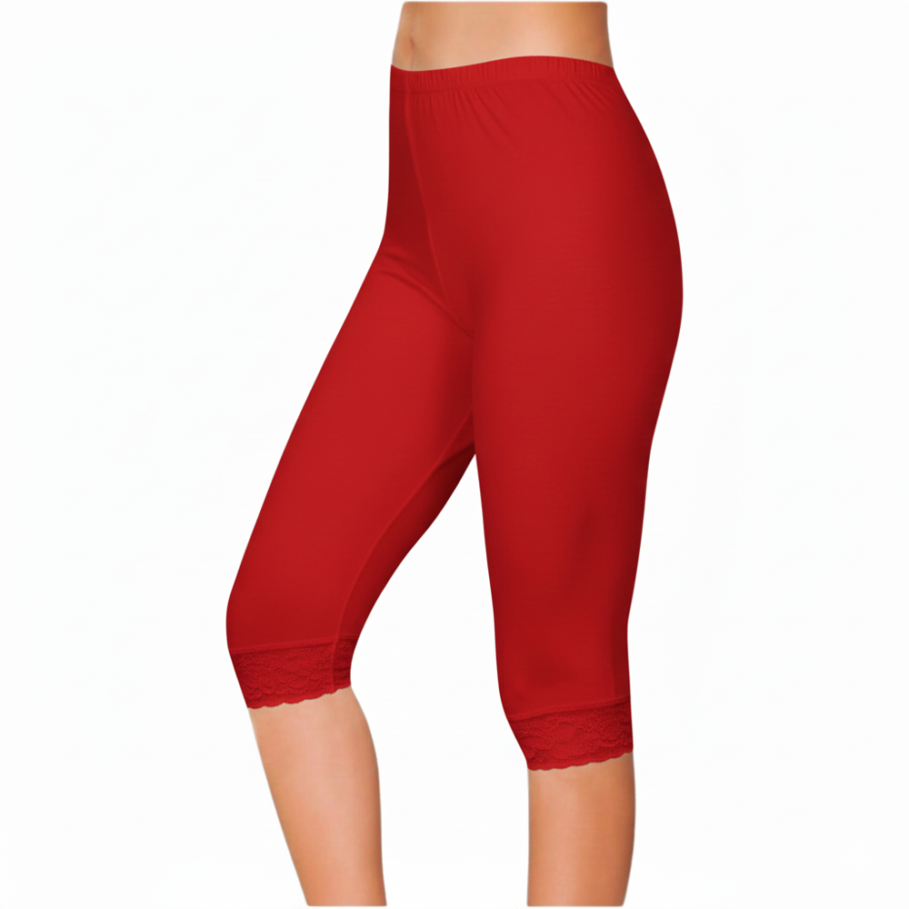 Dantel Detaylı Kısa Kadın Tayt