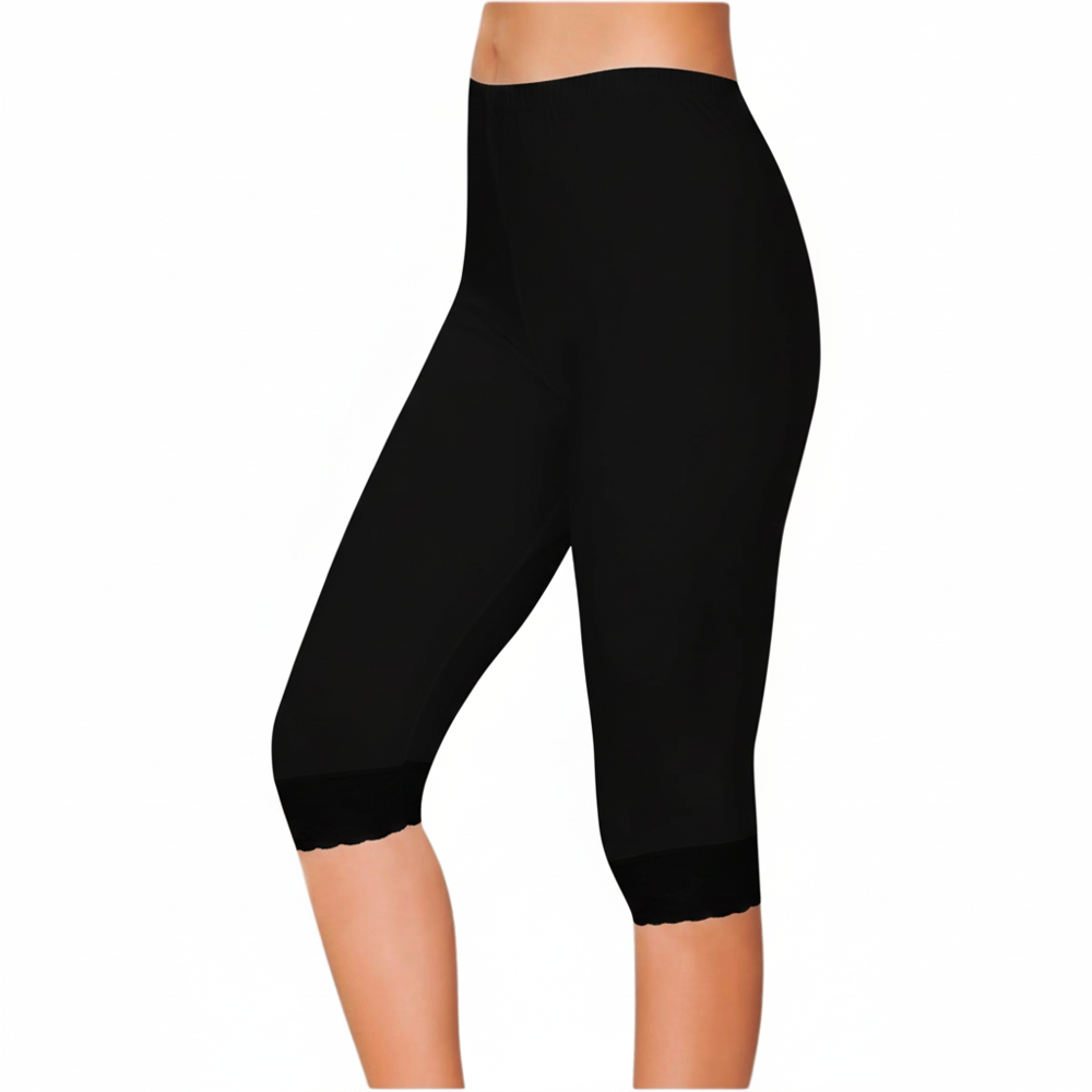 Dantel Detaylı Kısa Kadın Tayt