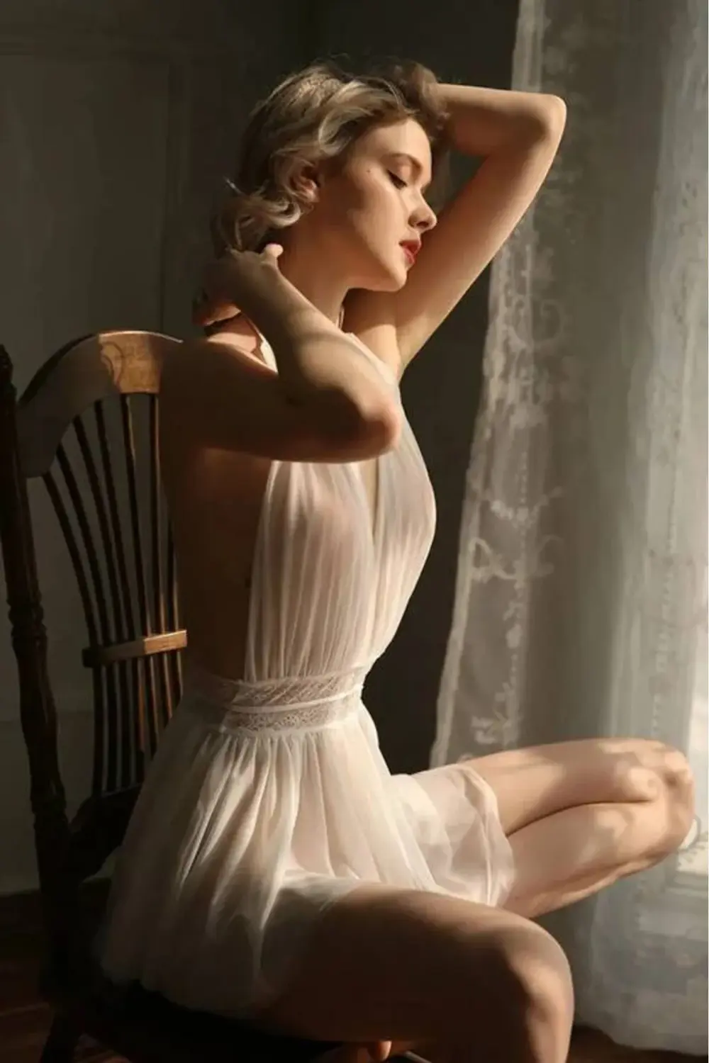 Dantel Detaylı Transparan Babydoll