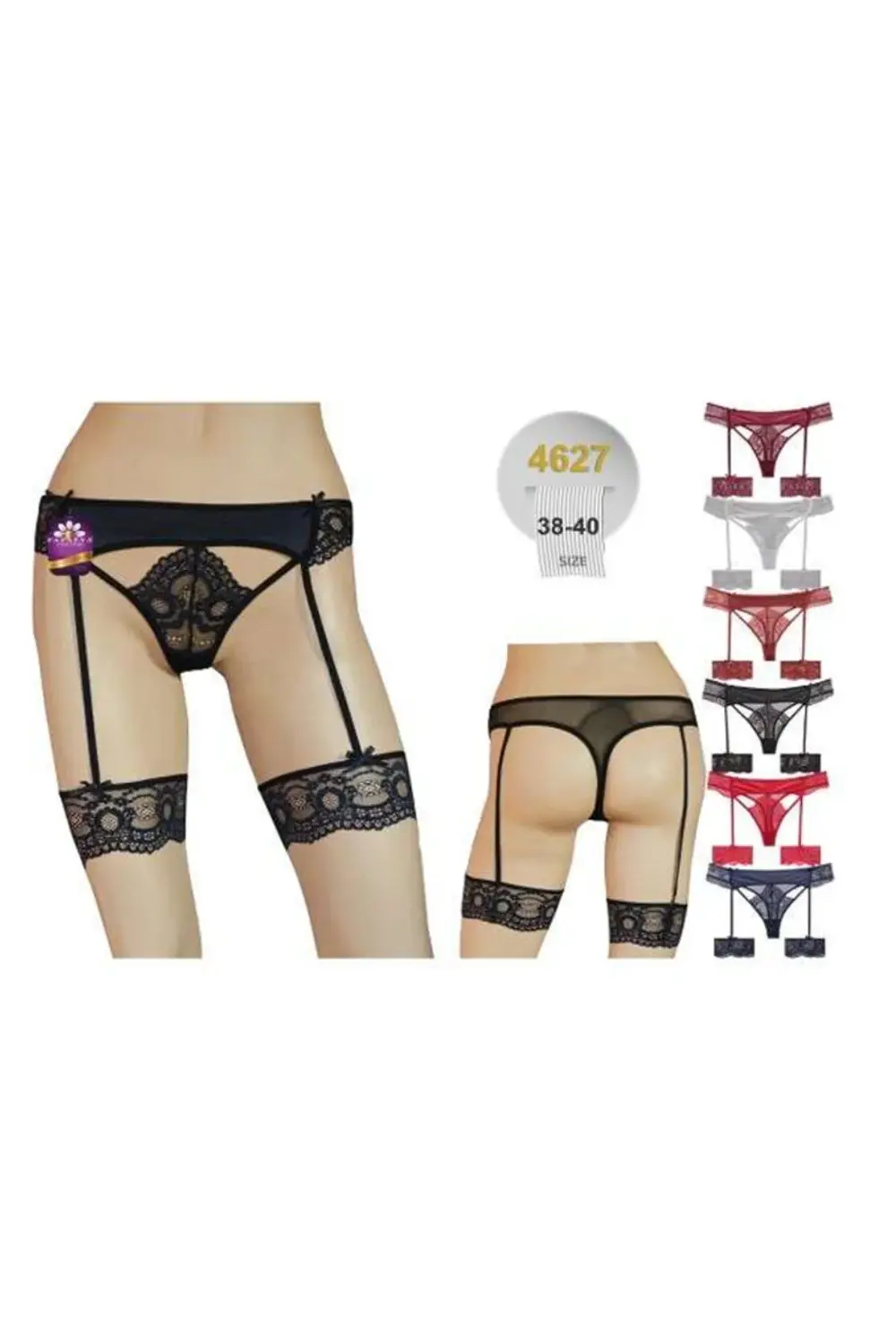 DANTEL KUMAŞ JARTİYERLİ KÜLOT ÇORAPSIZ MODEL (1 ADET)