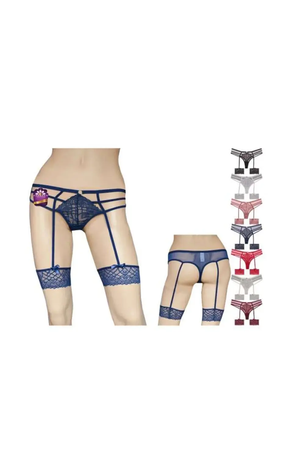 DANTEL KUMAŞ JARTİYERLİ KÜLOT ÇORAPSIZ MODEL (1 ADET)