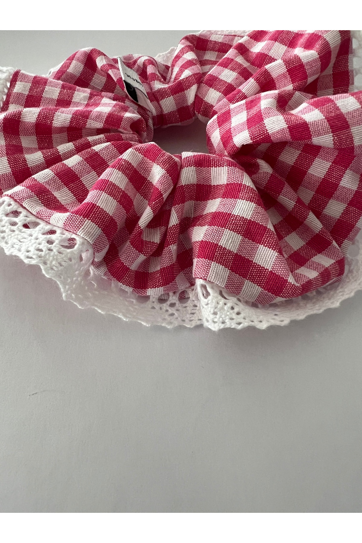Dantel Pötikare Pembe Scrunchie Lastik Toka