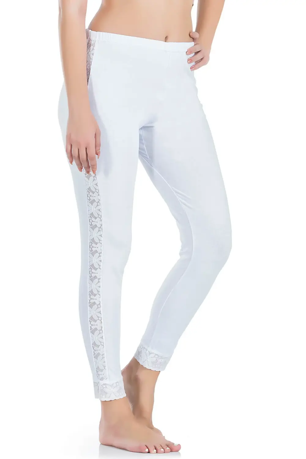 Dantel Şeritli Uzun Kadın Tayt 416