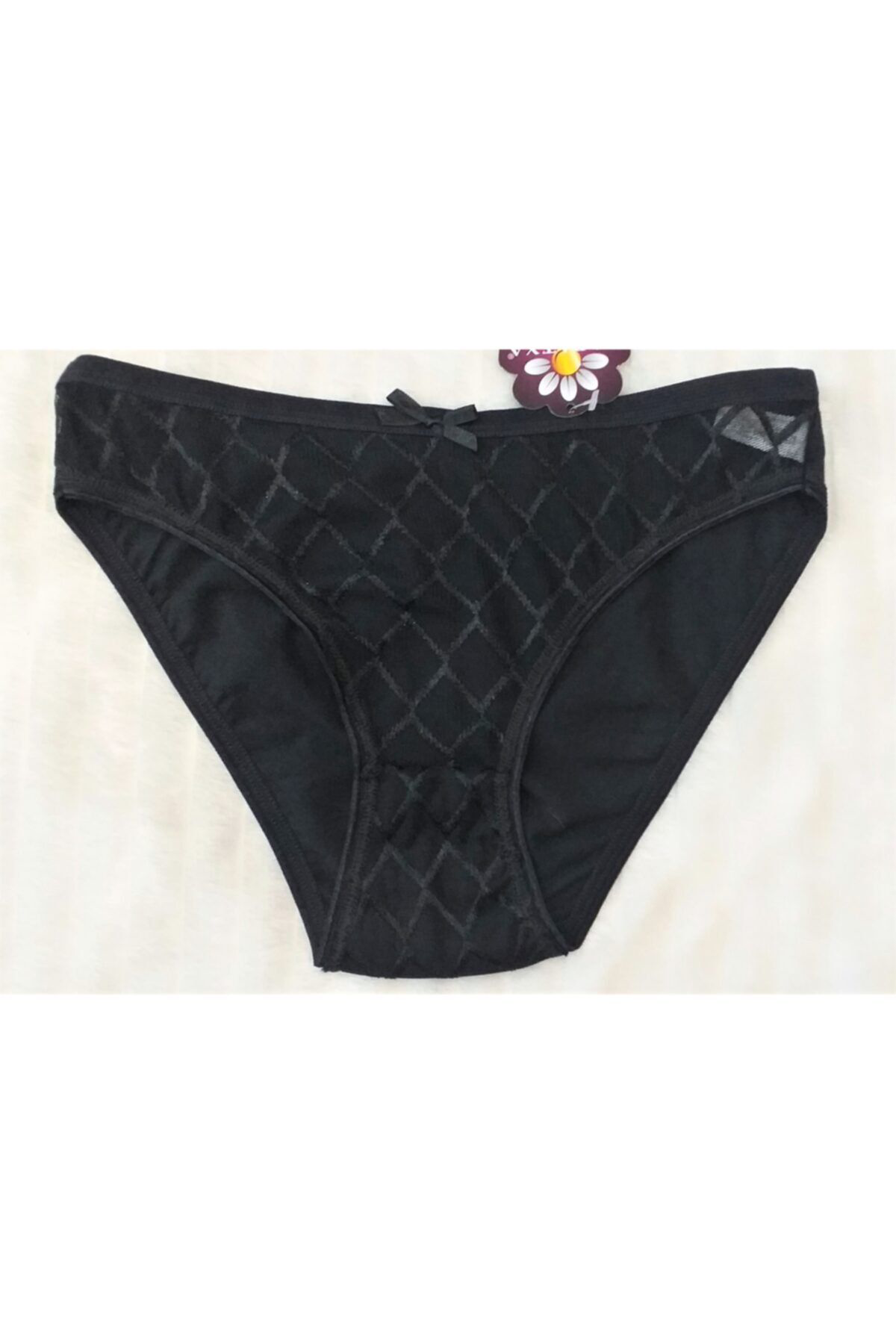 Papatya Dantelli Külot Siyah