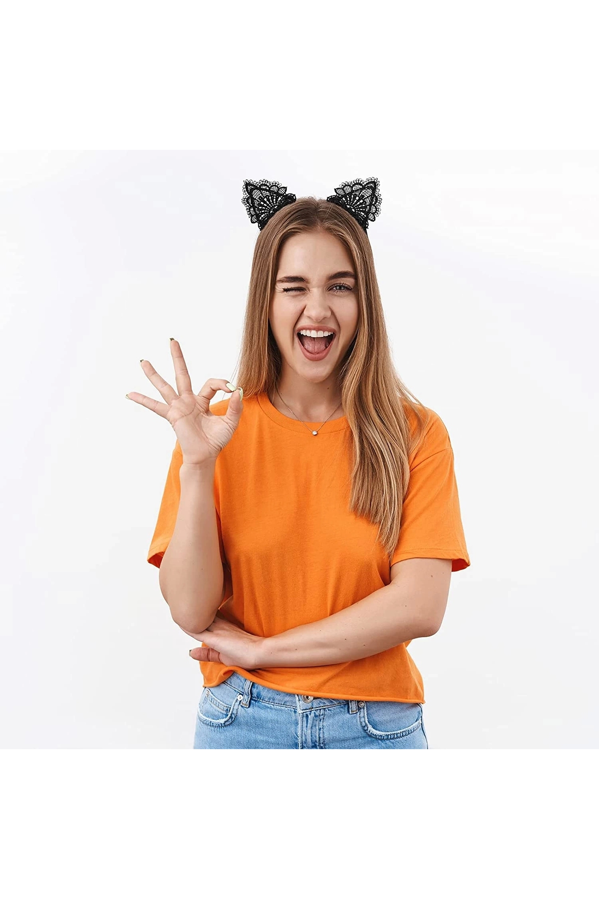 Cristal Home Dantelli Siyah Kedi Tacı - Vintage Tarz Dantel Kedi Kulak