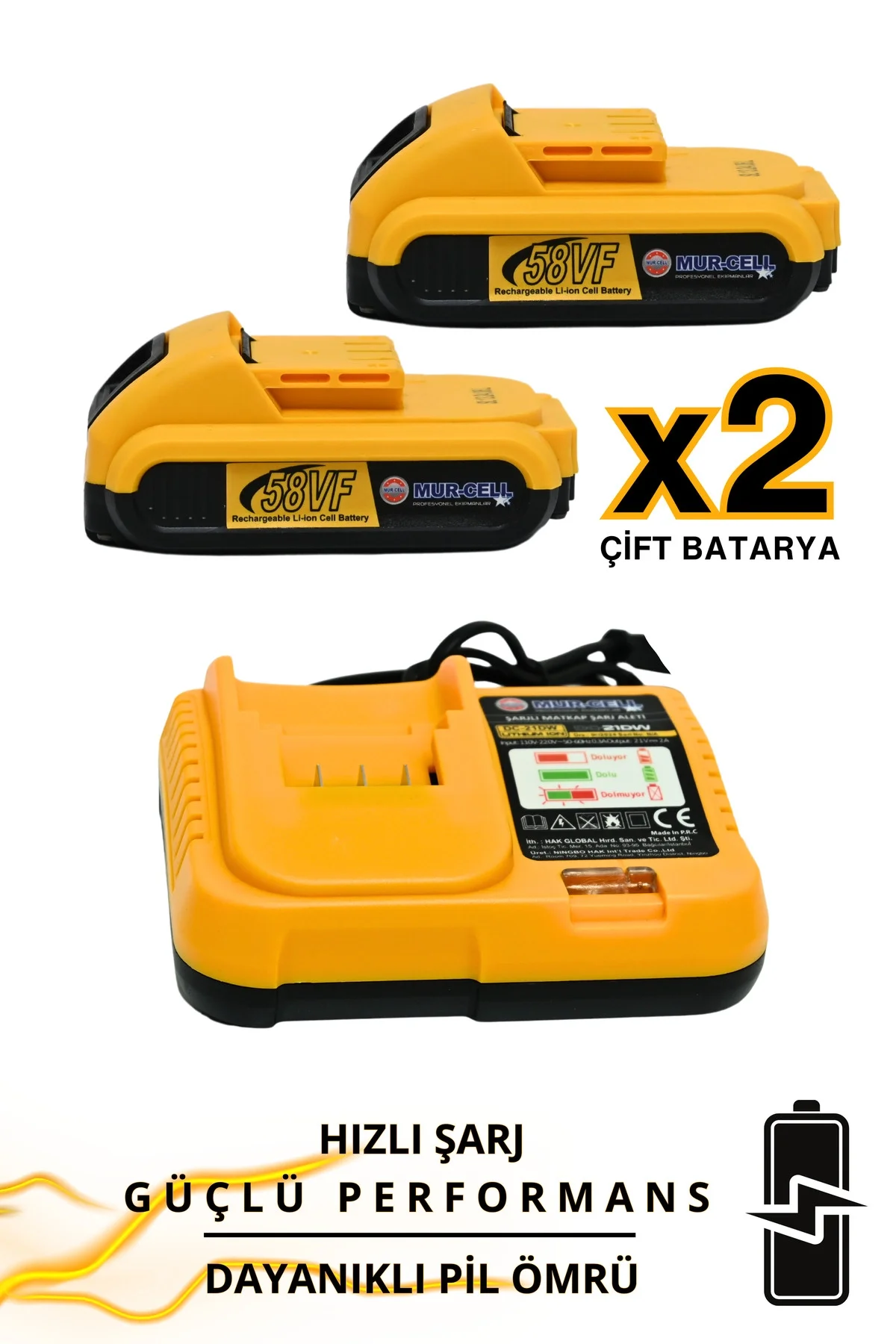 Darbeli kablosuz matkap 21 watt 20 volt anahtarlı mandren 2 akü hız ayarlı çantalı