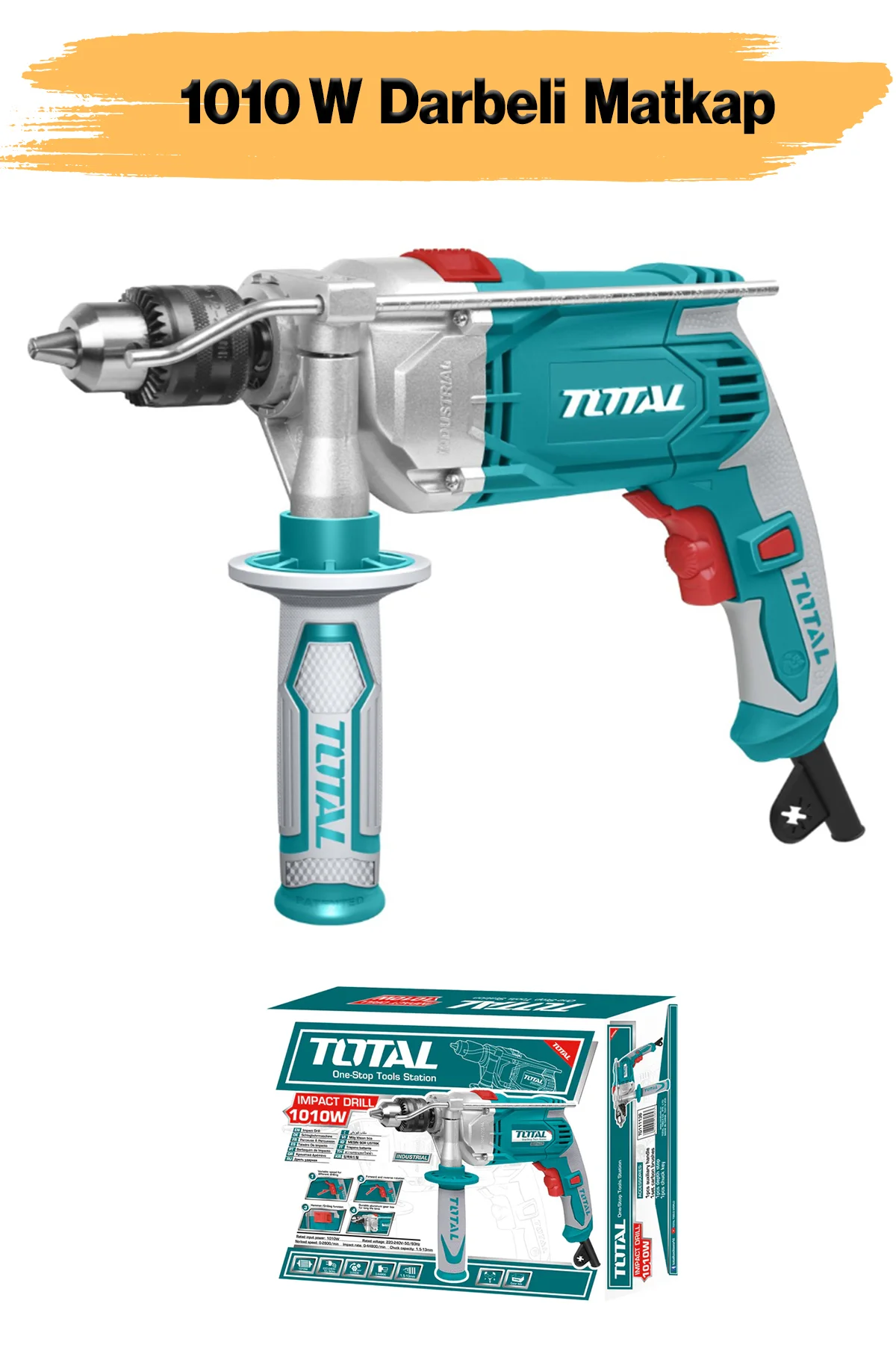 Darbeli Matkap 1010 W TG111136 Metal Beton Ahşap Kömürlü Delme Kı