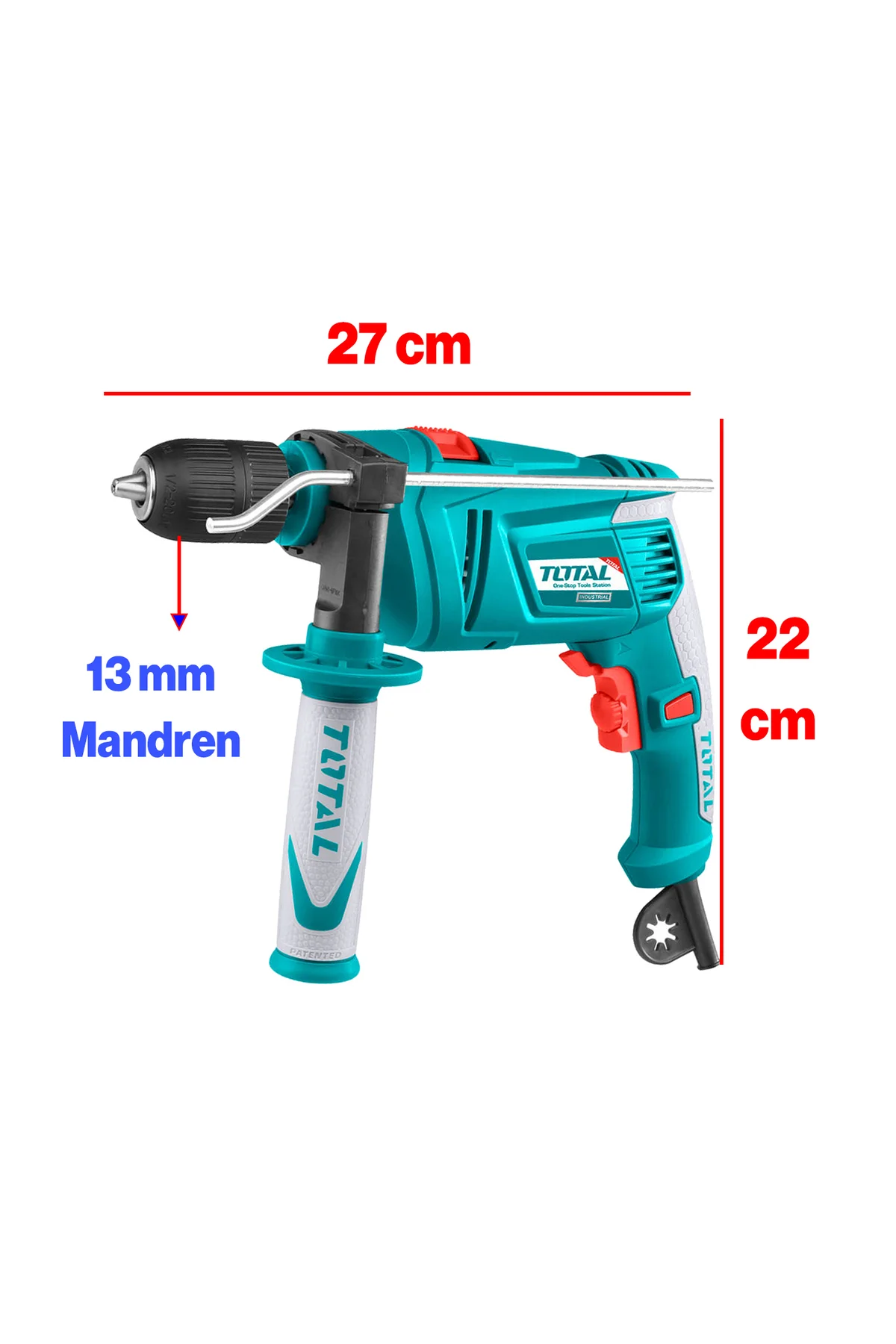 Darbeli Matkap 850 W TG109136-2 Metal Beton Ahşap Kömürlü Delme K