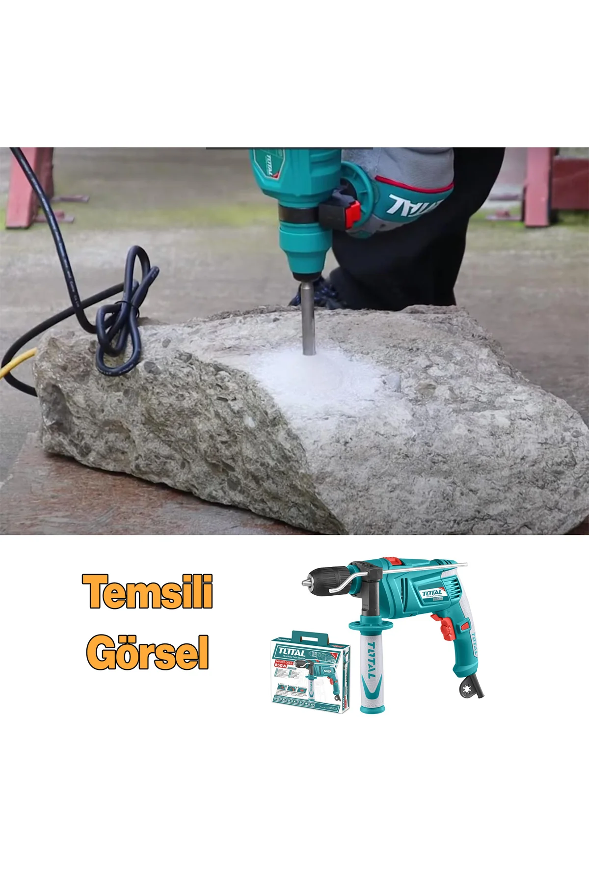 Darbeli Matkap 850 W TG109136-2 Metal Beton Ahşap Kömürlü Delme K
