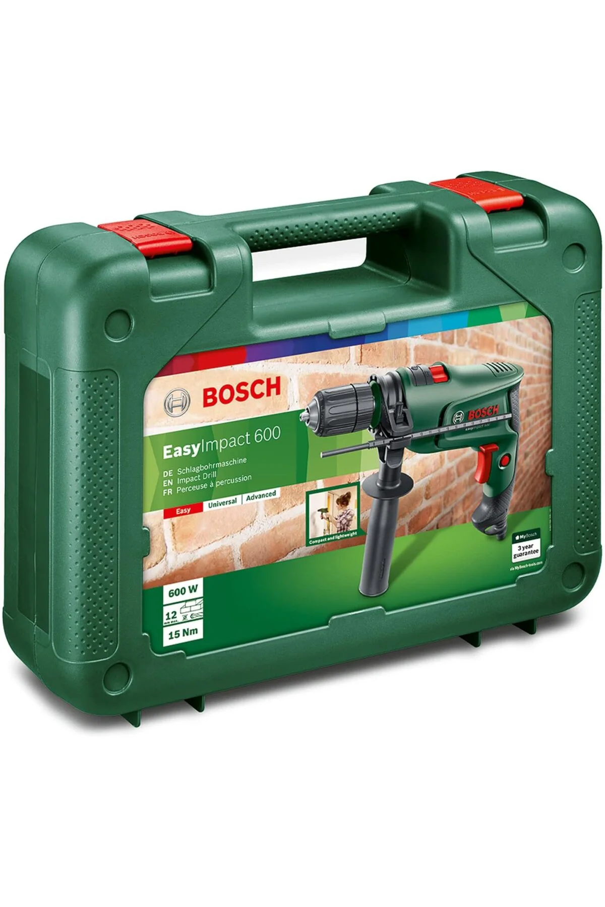 Darbeli Matkap EasyImpact 600, 600 W, Takım Çantası Dahil, Elektr