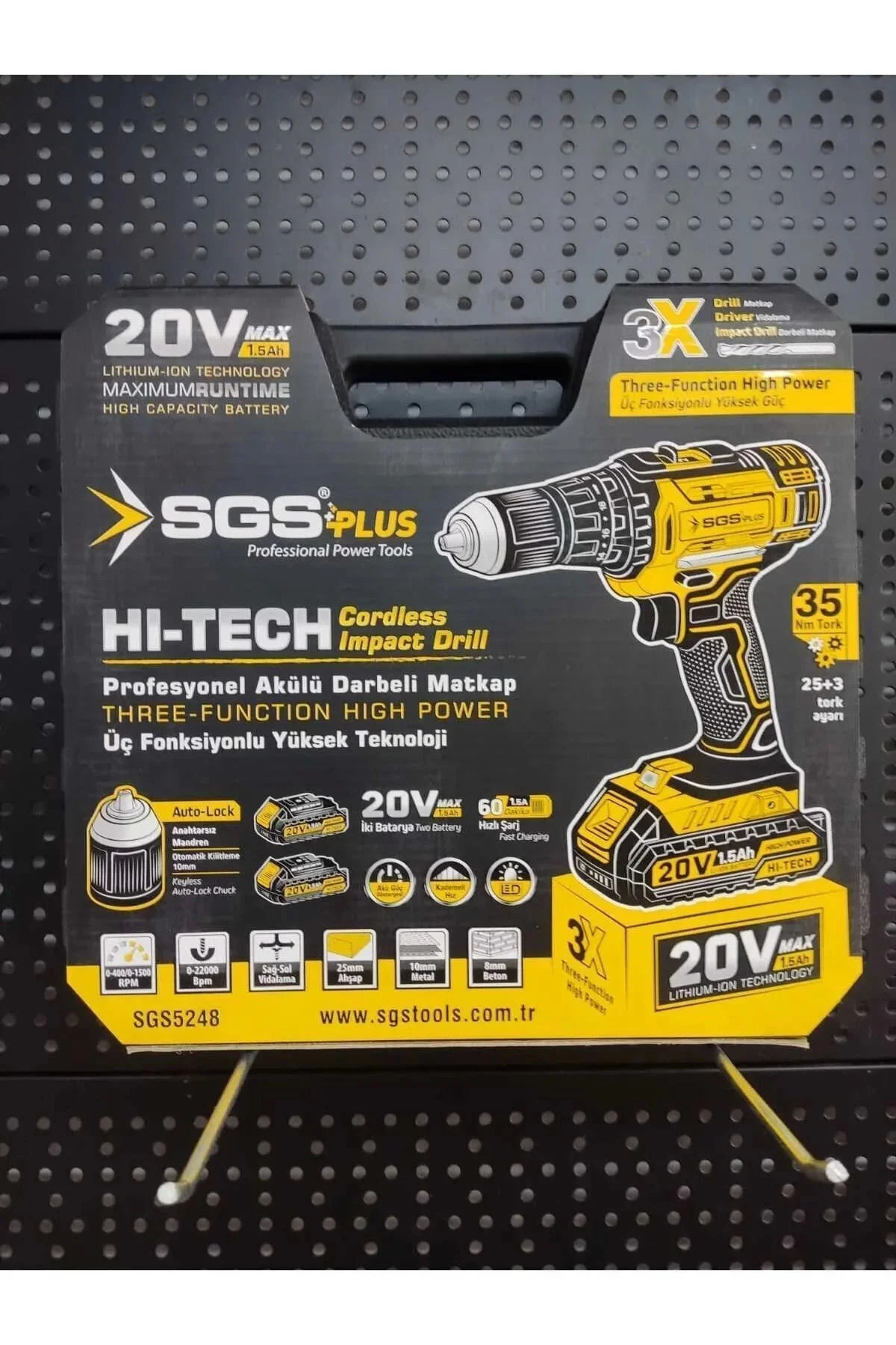 Darbeli Sgs5248 Akülü Darbeli Matkap Seti Çift Akülü 20 Volt 2 Yı
