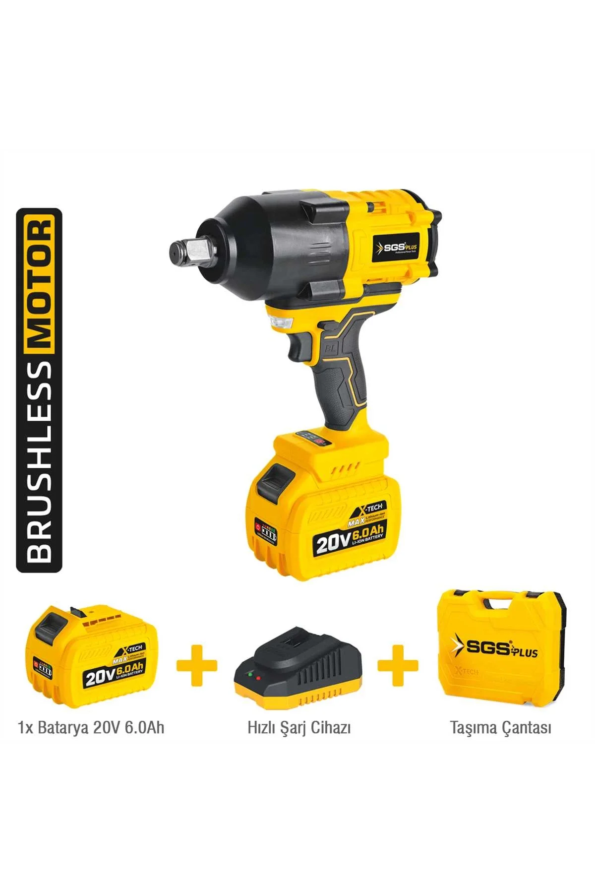 DARBELİ SOMUN SIKMA SETİ 1200 Nm Tork 3/4” 1*6.0 Ah (KÖMÜRSÜZ MOT