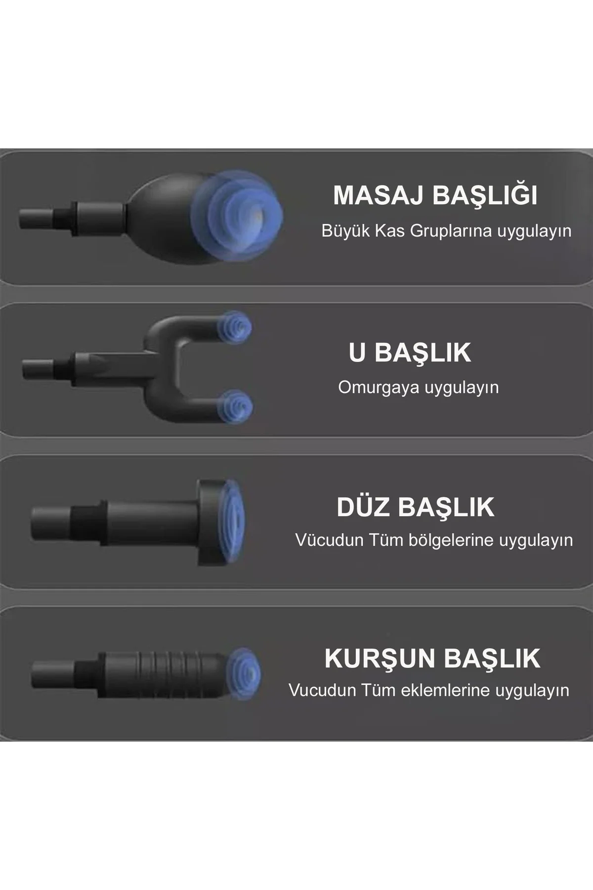 Darbeli Titreşimli Şarjlı Sporcu Masaj Tabancası Masaj Aleti Kas Rahatlatıcı Egzersiz Aleti NG-SM003