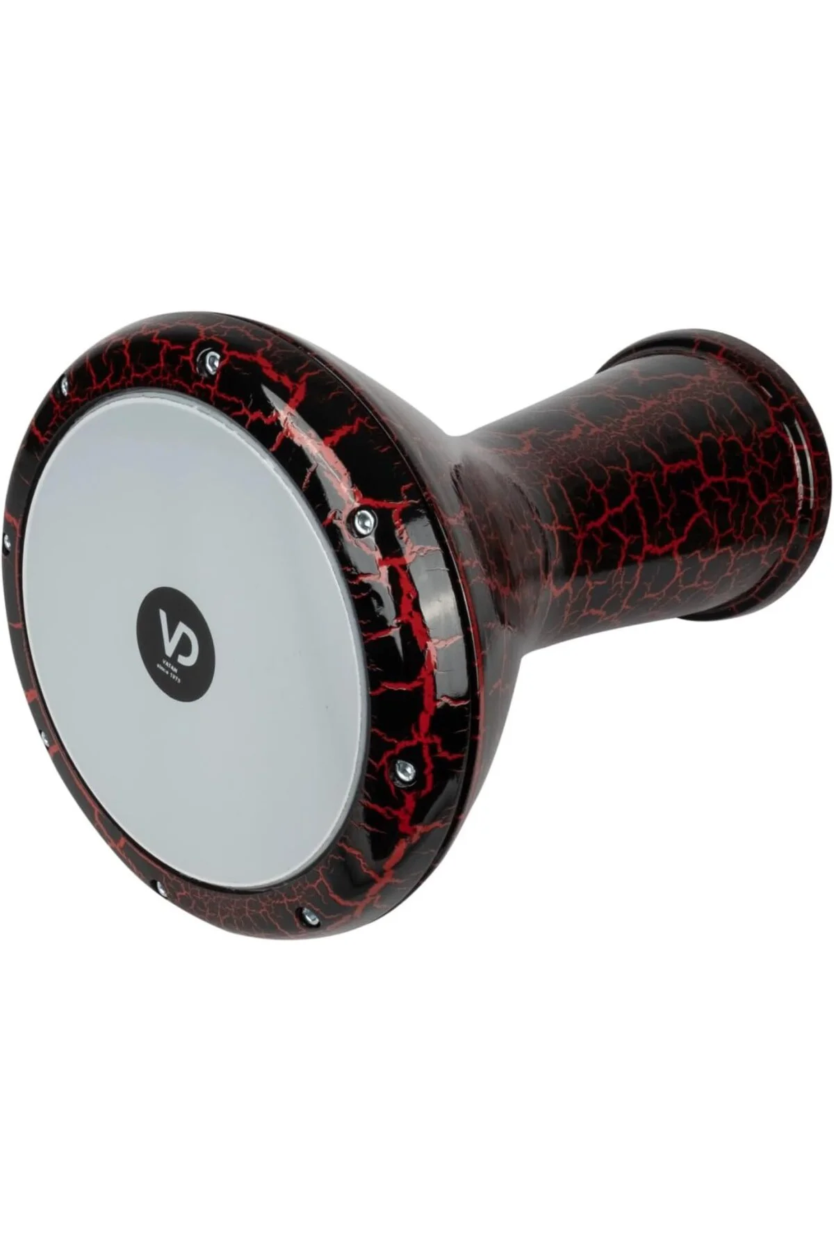 Darbuka Döküm Siyah Kırmızı Çatlak Desenli Boyalı Darbuka Drum, D