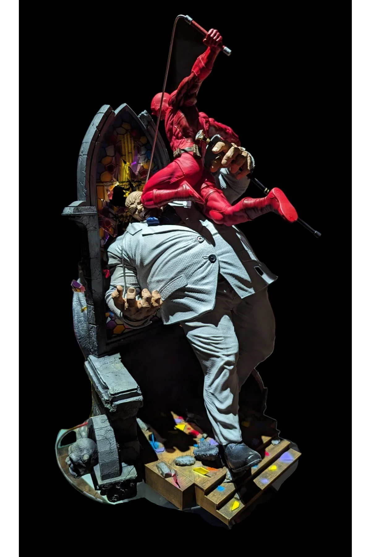 Daredevil vs Kingpin Figür Kingpin ve Daredevil Savaşı Obje 25CM Büyük Boy