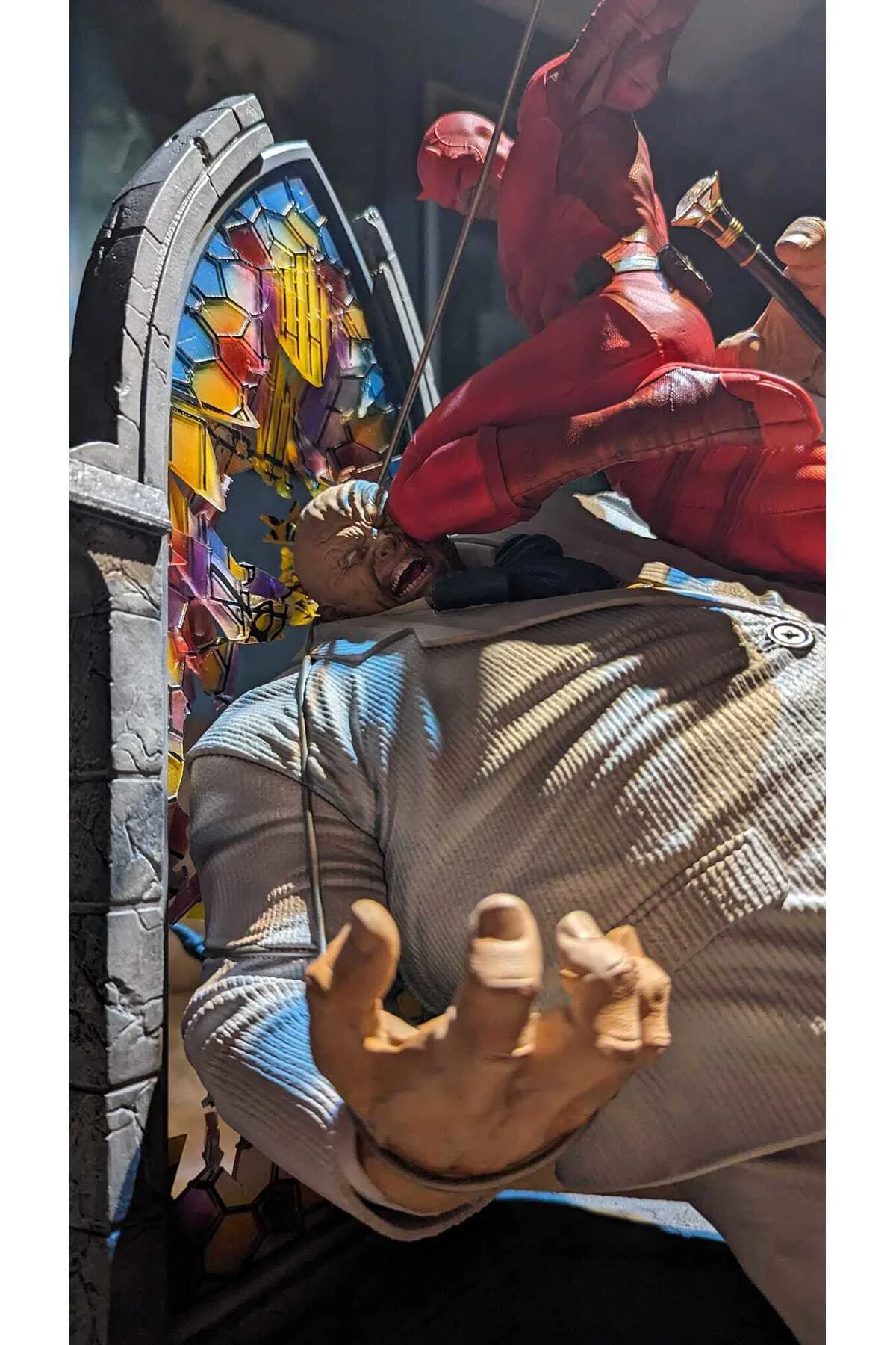 Daredevil vs Kingpin Figür Kingpin ve Daredevil Savaşı Obje 25CM Büyük Boy
