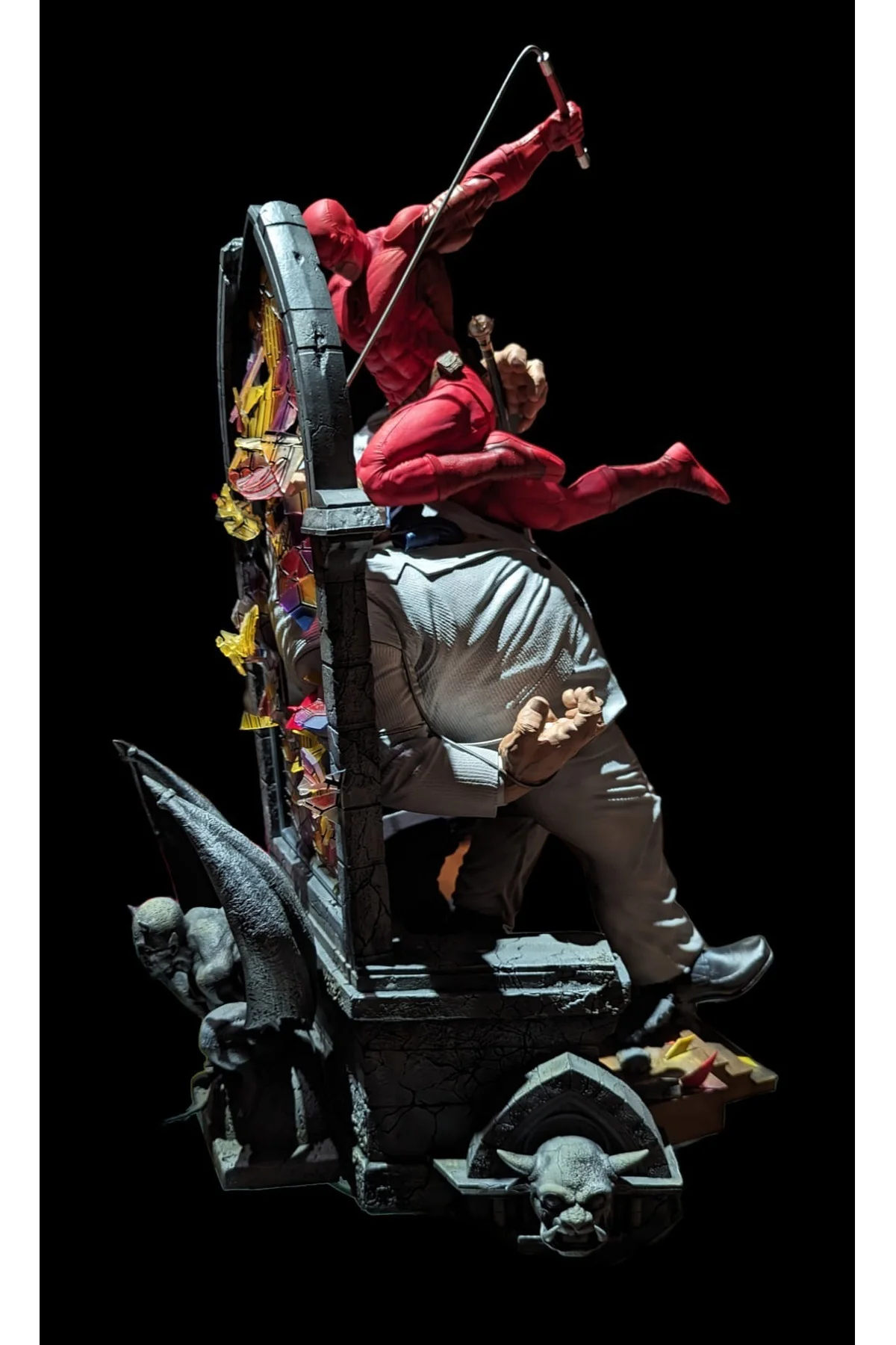 Daredevil vs Kingpin Figür Kingpin ve Daredevil Savaşı Obje 25CM Büyük Boy