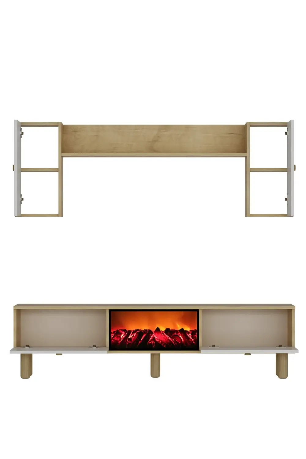 Darioct Bohem Konsol (KB150), Şömineli (A) Bohem Tv Ünitesi 2 Li