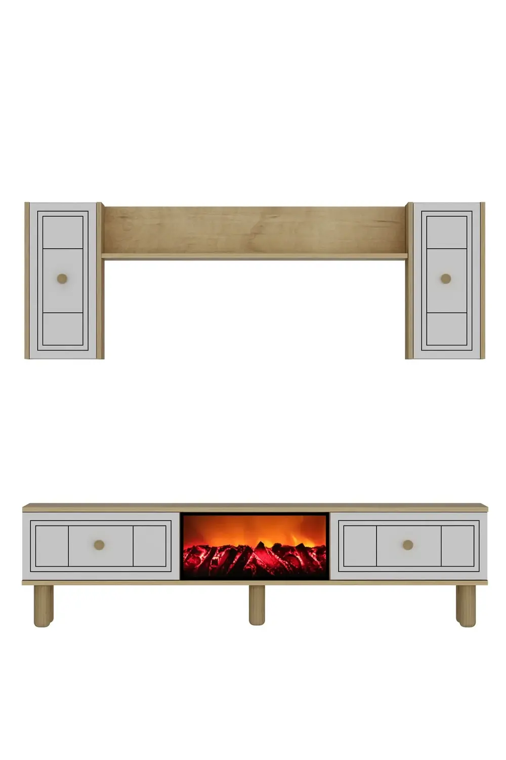 Darioct Bohem Konsol (KB150), Şömineli (A) Bohem Tv Ünitesi 2 Li