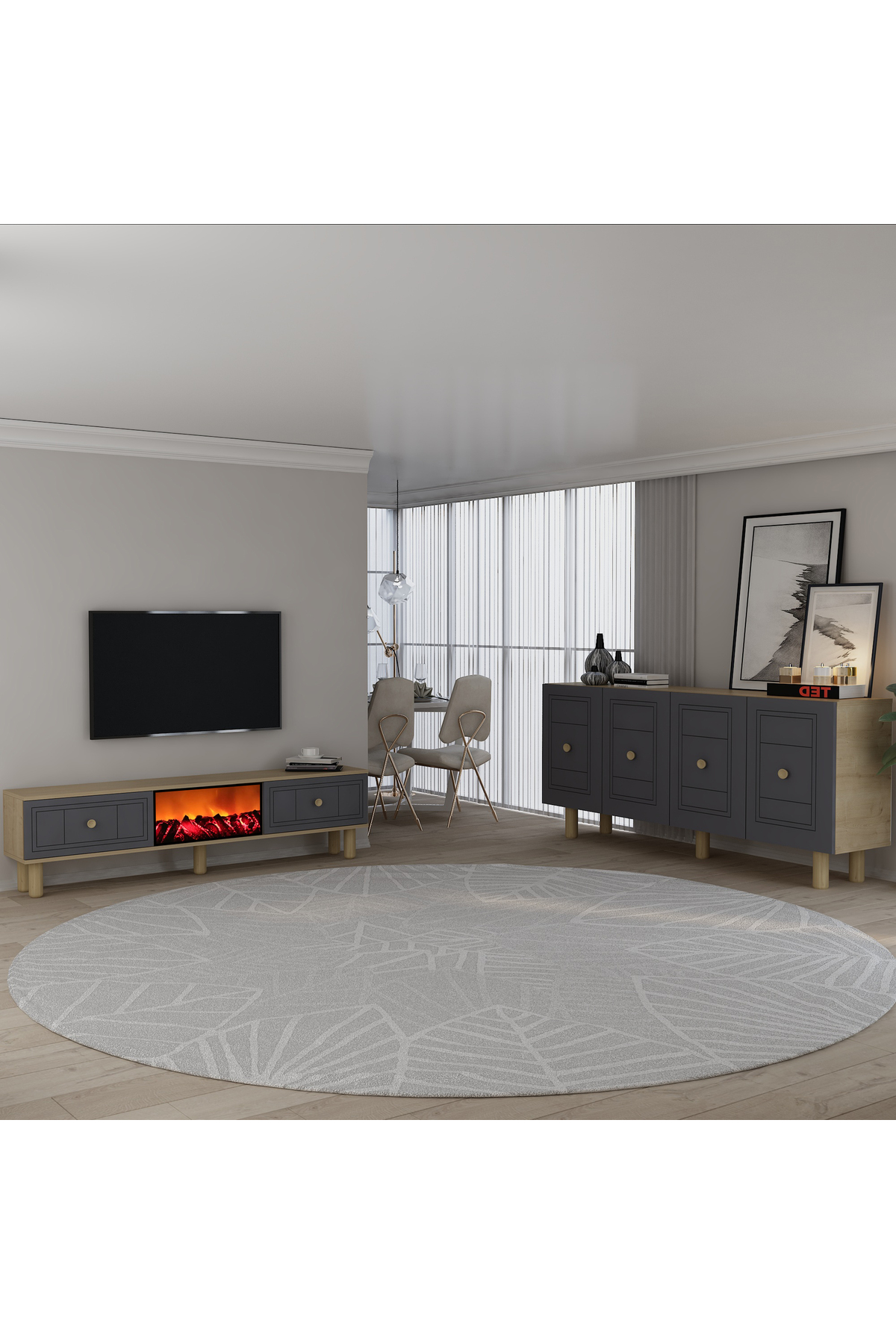 Cantek Dizayn Darioct Bohem Konsol (Kb150), Bohem Şömineli (A) Tv Sehpasi 2 Li