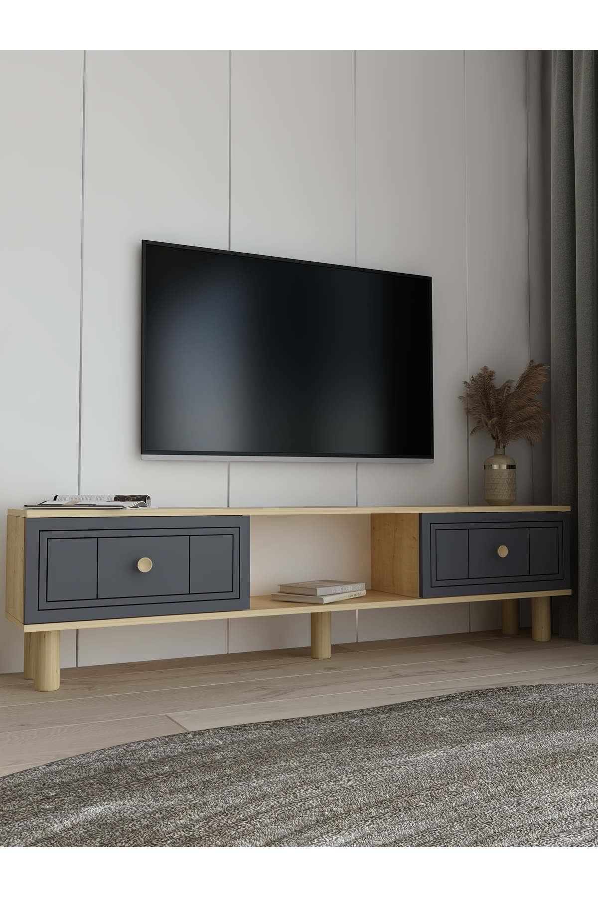 Cantek Dizayn Darioct Bohem Tv Sehpasi Safirmeşe-Antrasit