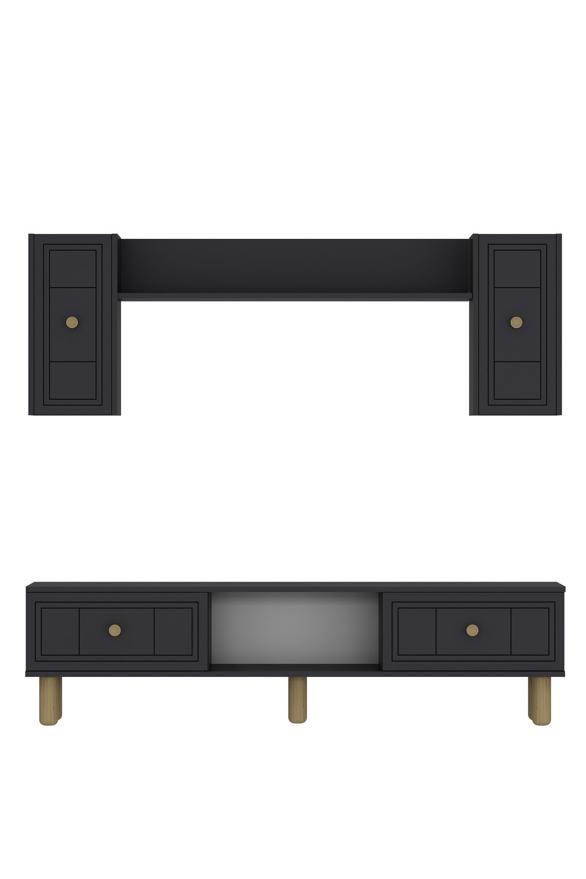 Cantek Dizayn Darioct Bohem Tv Ünitesi Takimi Antrasit-Antrasit