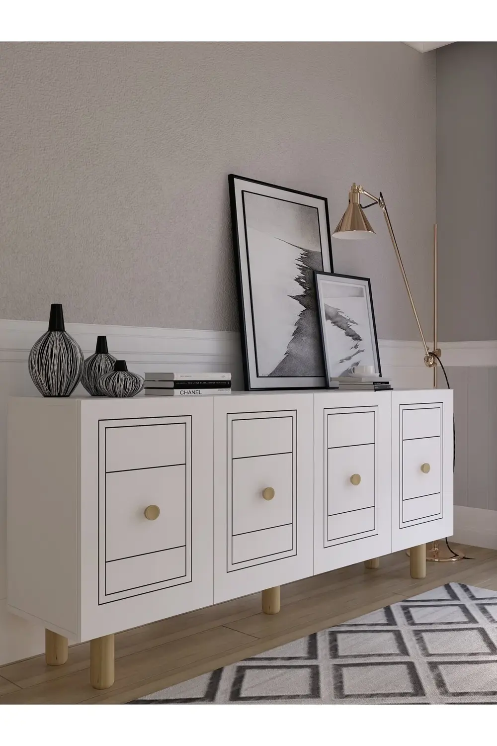 DARİOCT (KB150) BOHEM KONSOL BEYAZ-BEYAZ