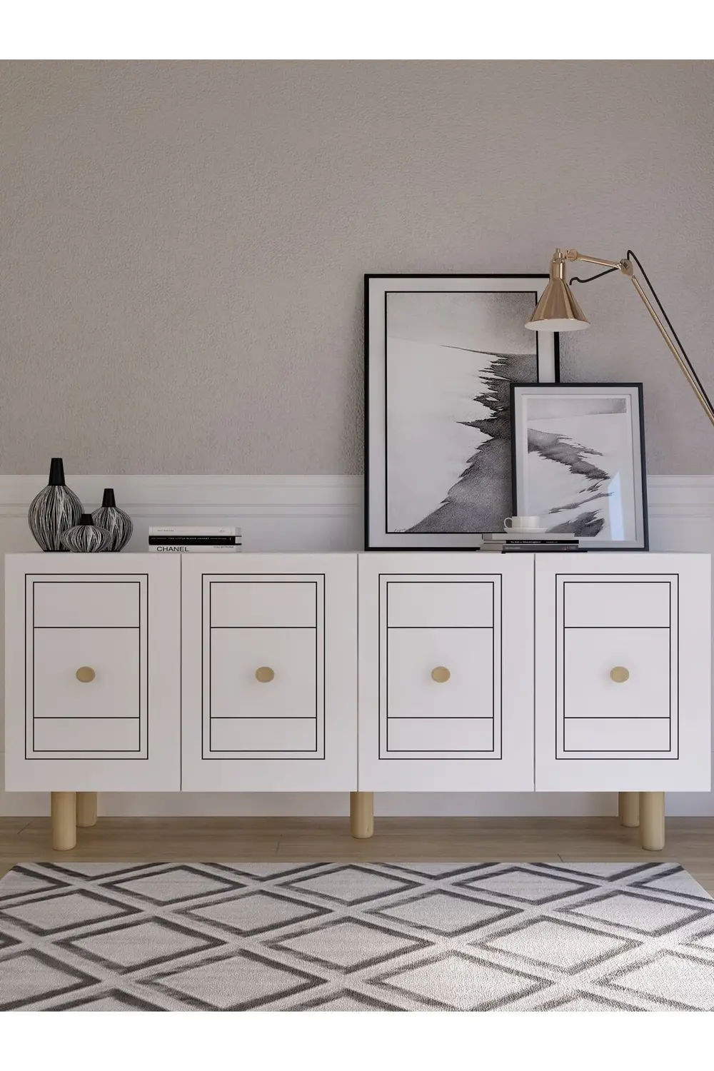 DARİOCT (KB150) BOHEM KONSOL BEYAZ-BEYAZ