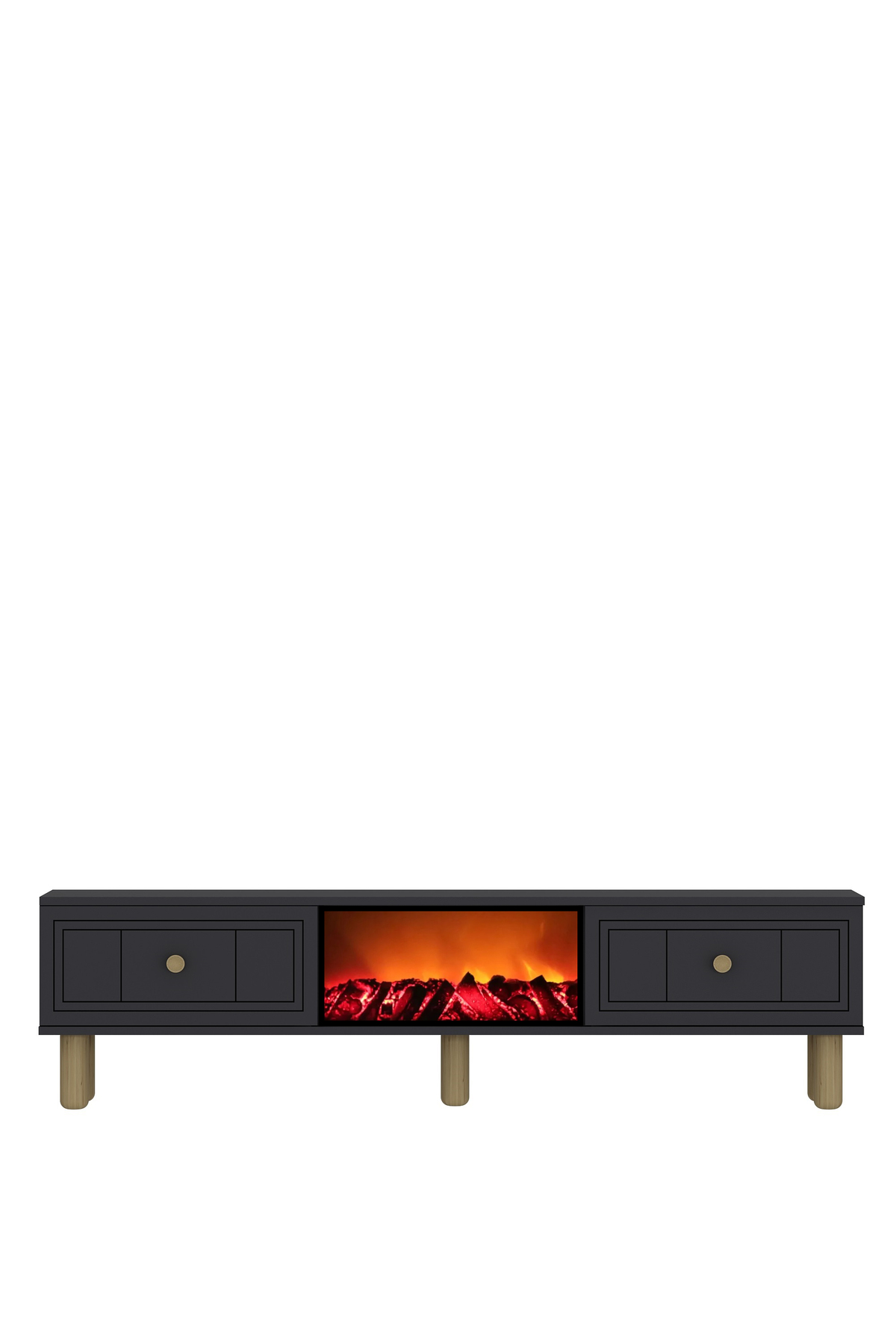 Cantek Dizayn Darioct Şömineli (A) Bohem Tv Sehpası Antrasit-Antrasit