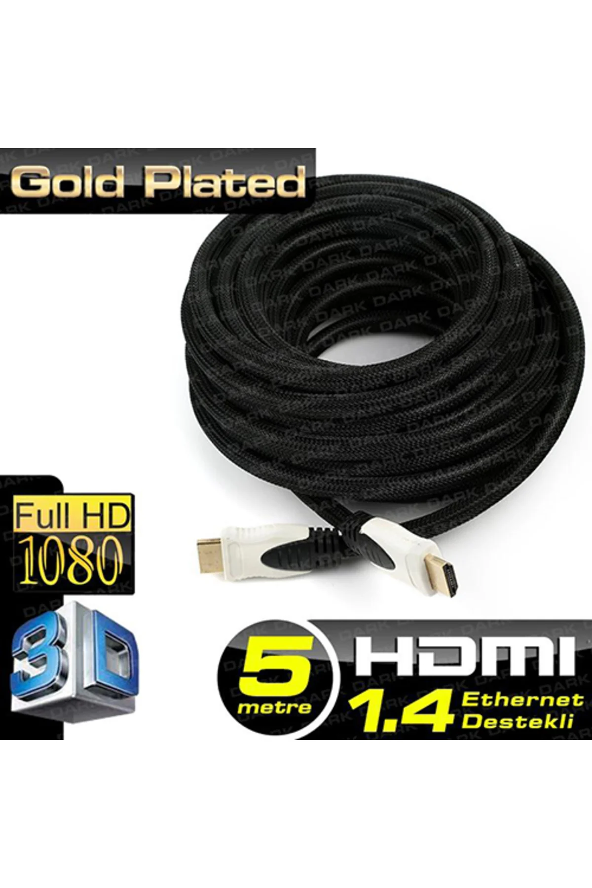 DARK DK-HD-CV14L500 Hdmi to Hdmi ( 5 Metre ) Altın Uç Görüntü Kablosu DARK DK-HD-CV14L500 Hdmi to Hdmi ( 5 Metre ) Altın Uç Görüntü Kablosu