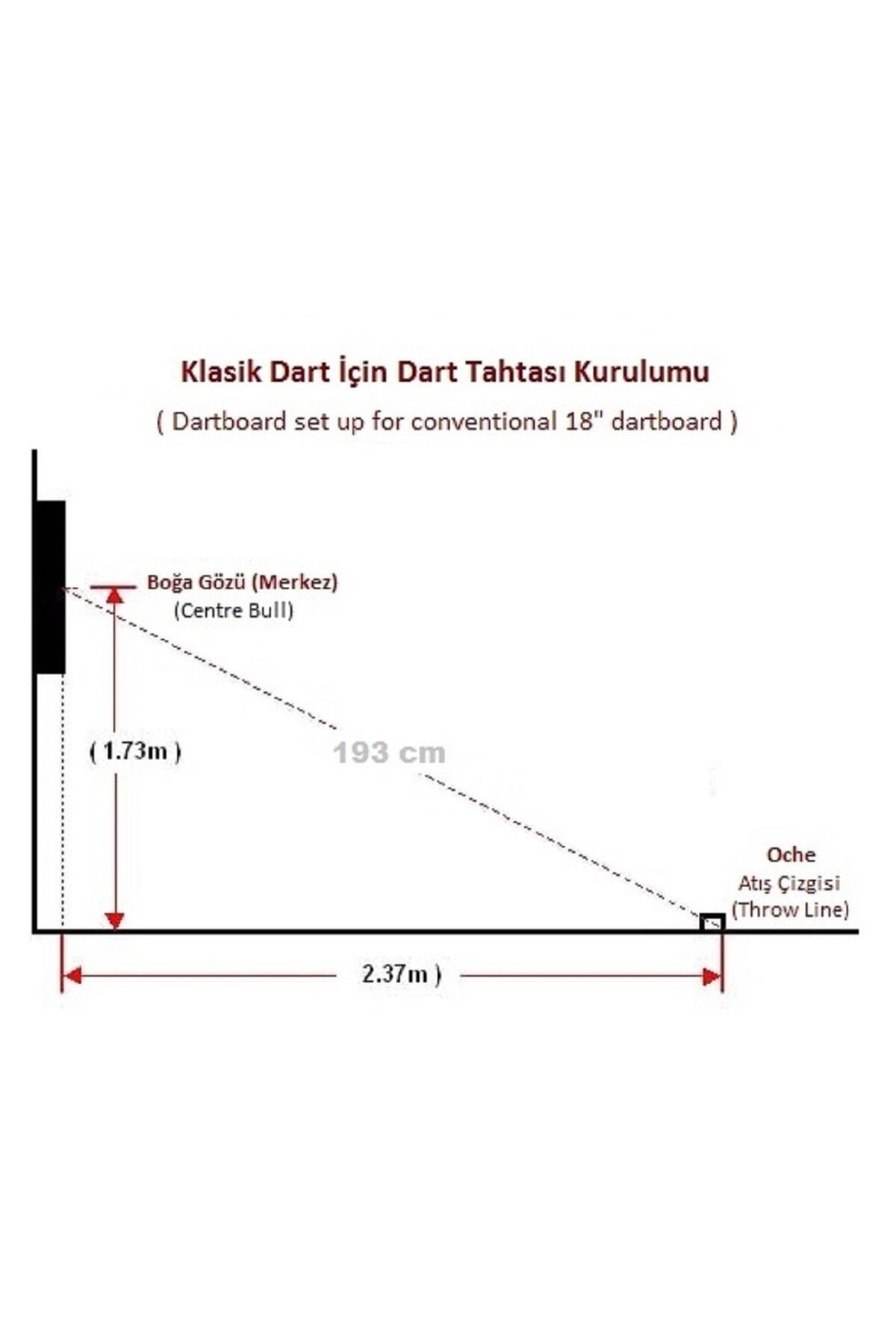 Dart Arkalığı raf düzenekli Yuvarlak Model. Kırmızı Renk. 72cm Ça
