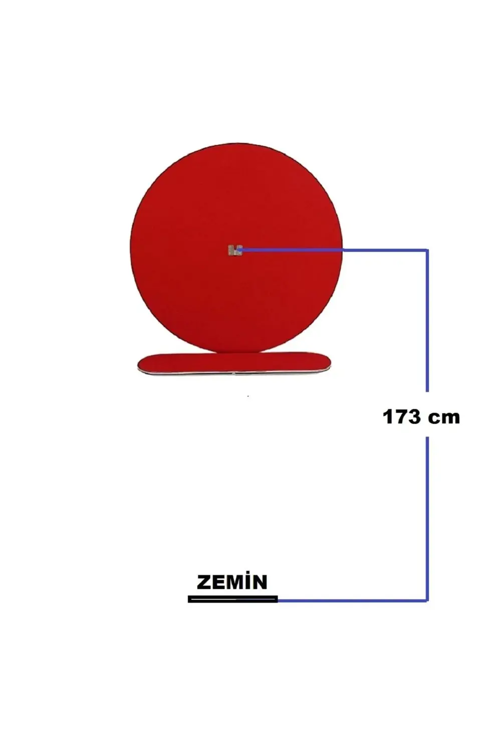 Dart Arkalığı raf düzenekli Yuvarlak Model. Kırmızı Renk. 72cm Ça